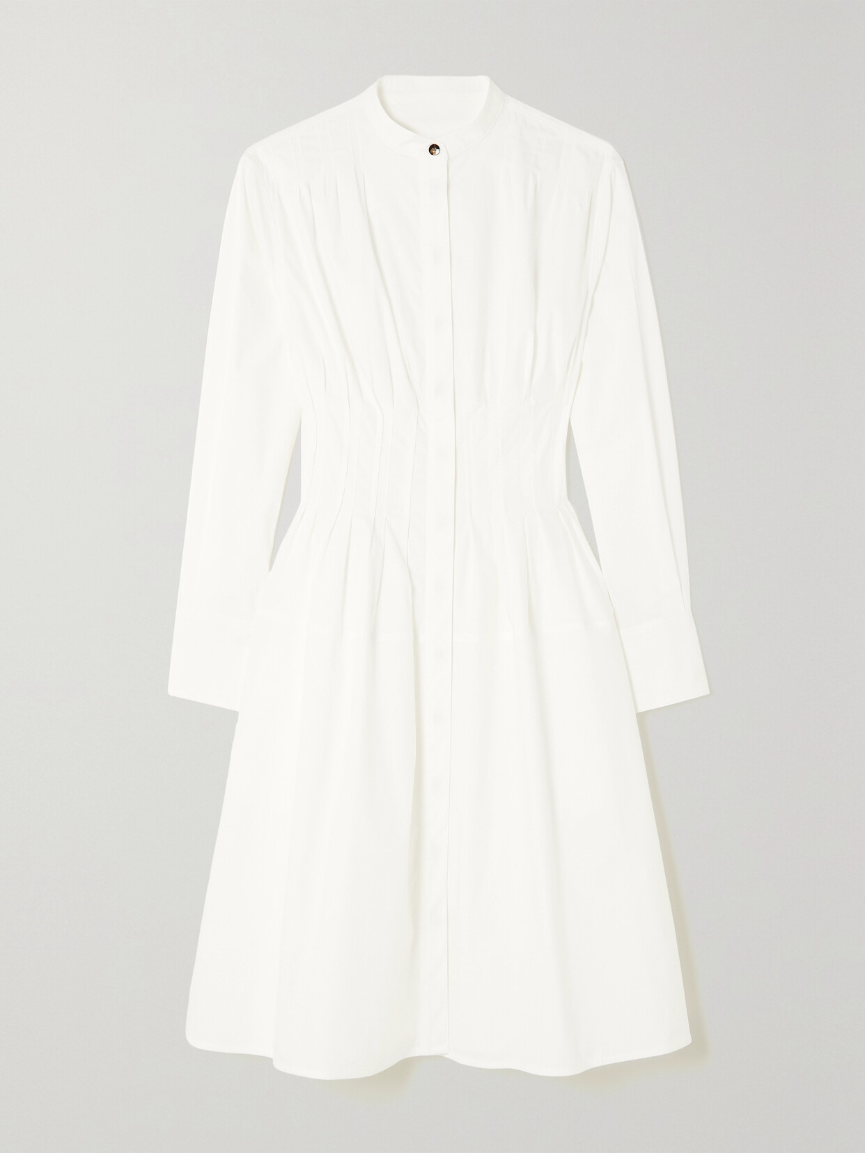 Proenza Schouler Gathered Cutout Cotton-poplin Midi Dress In White