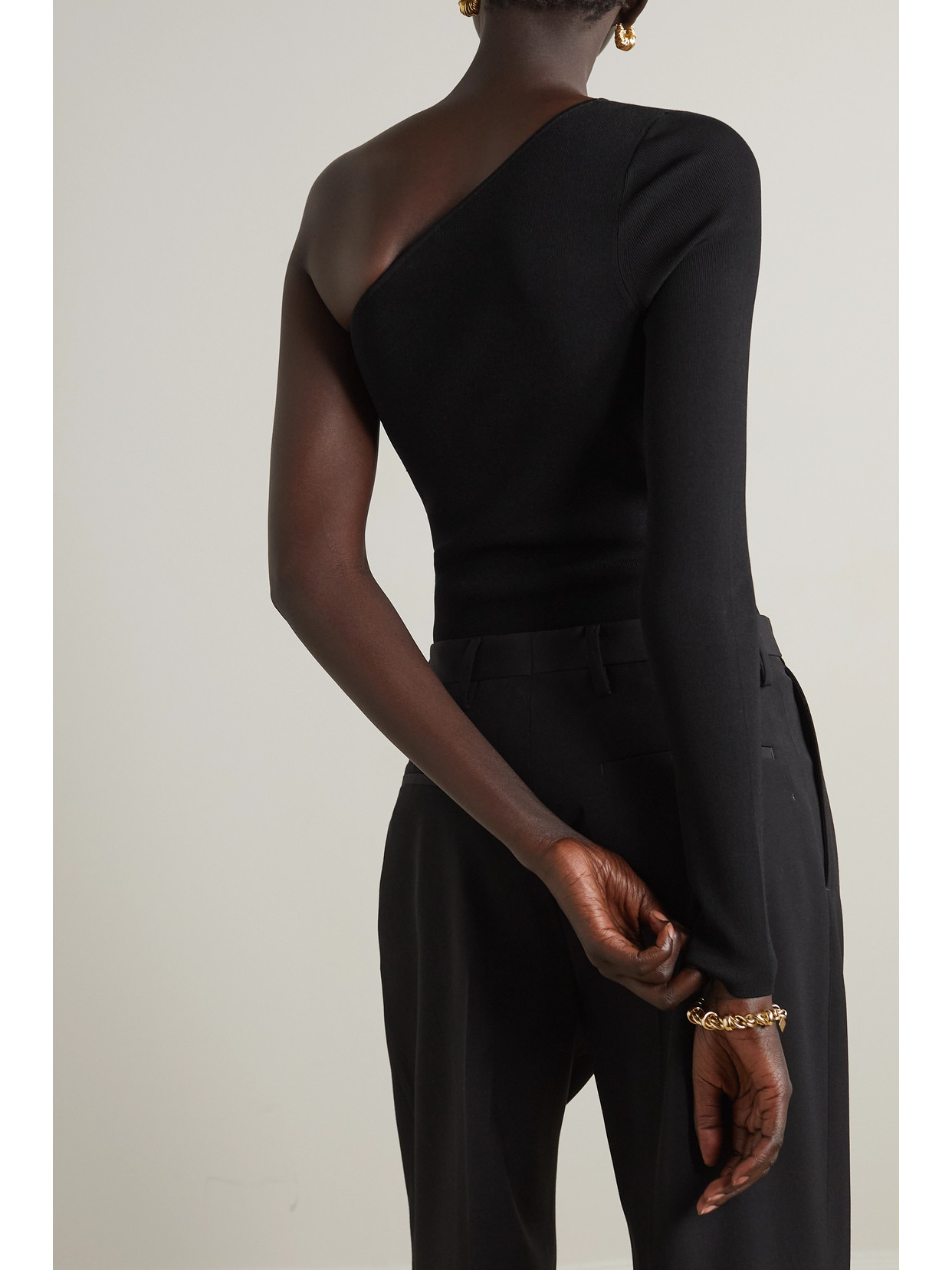 One-Shoulder Stretch-Knit Top