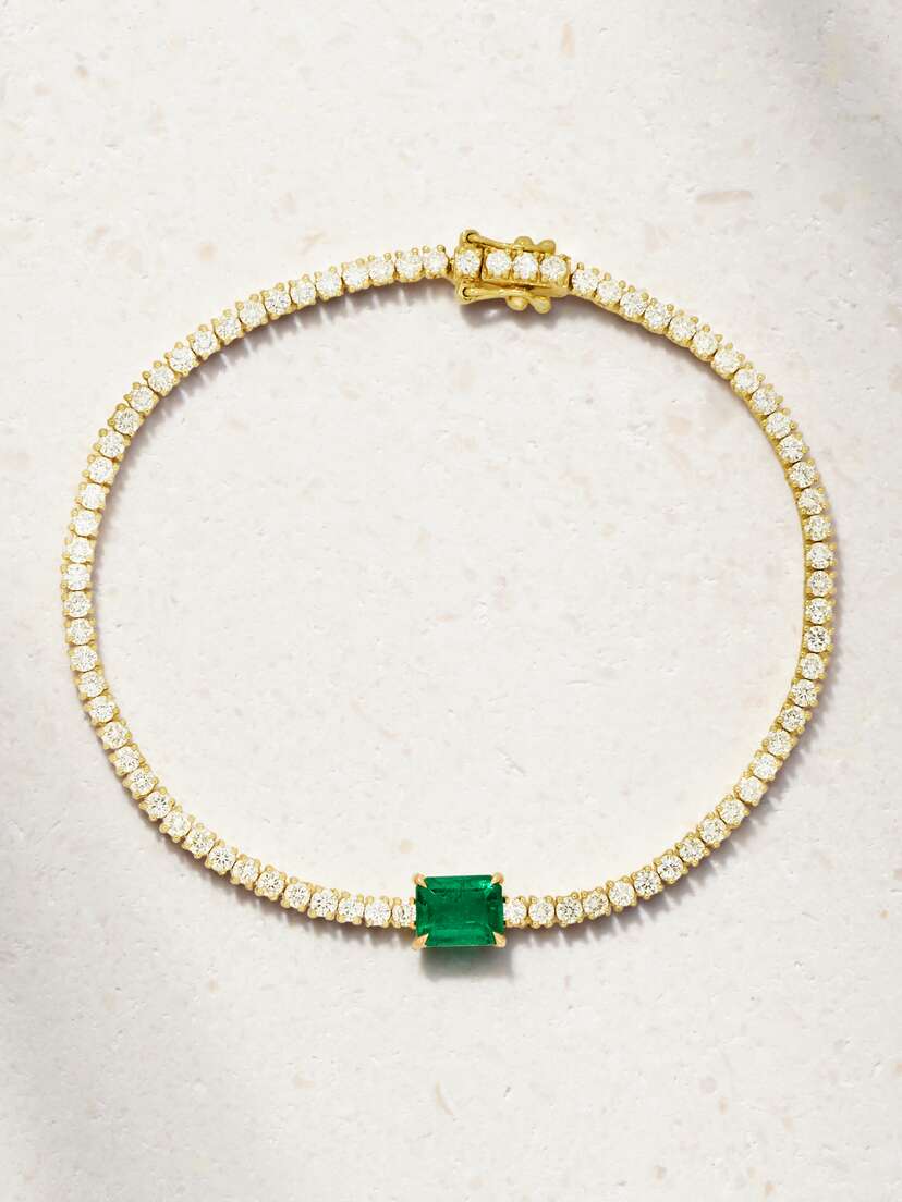 Anita Ko Hepburn 18-karat Gold, Diamond And Emerald Bracelet