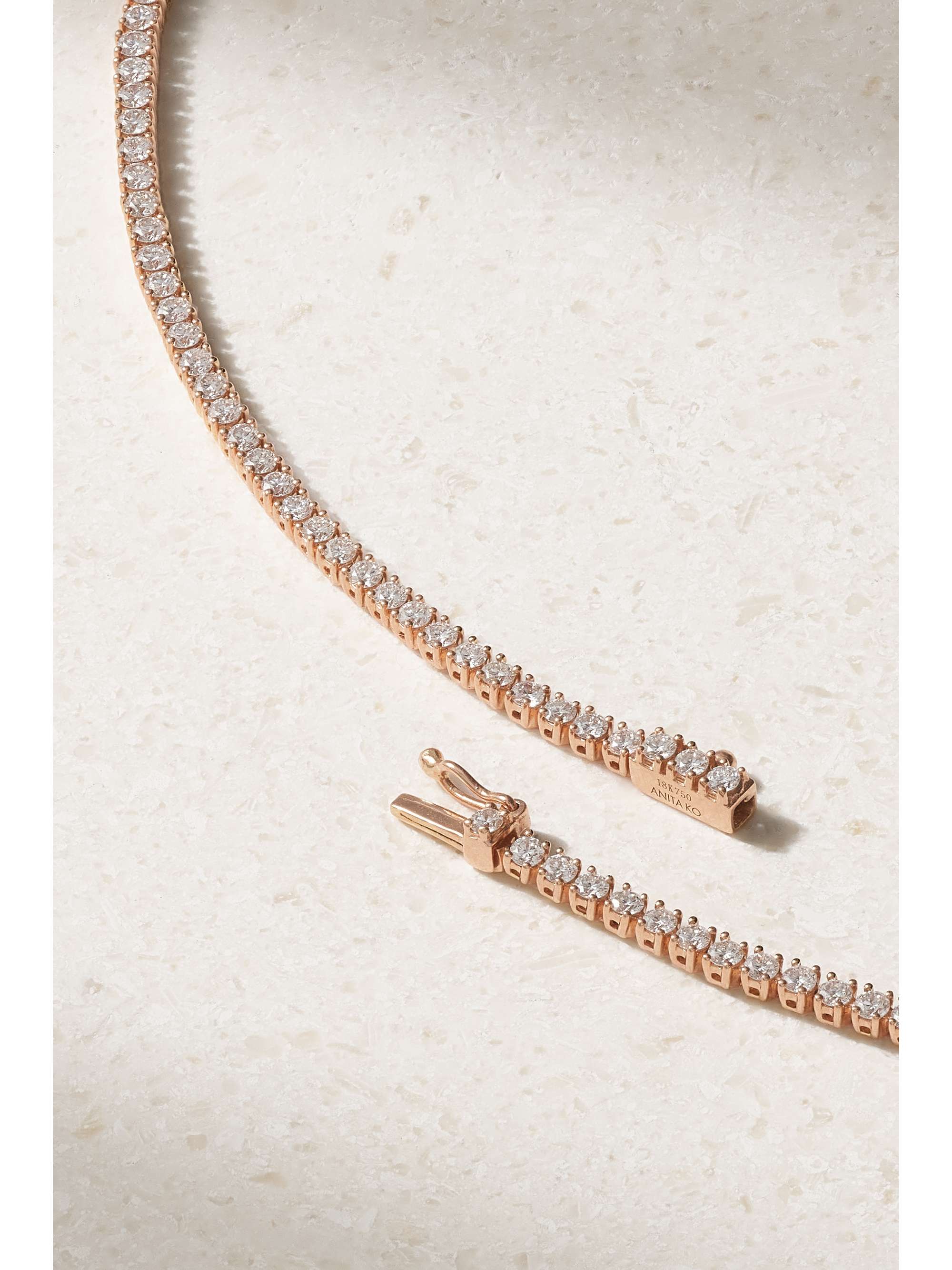 ANITA KO Hepburn 18-karat rose gold, diamond and sapphire necklace