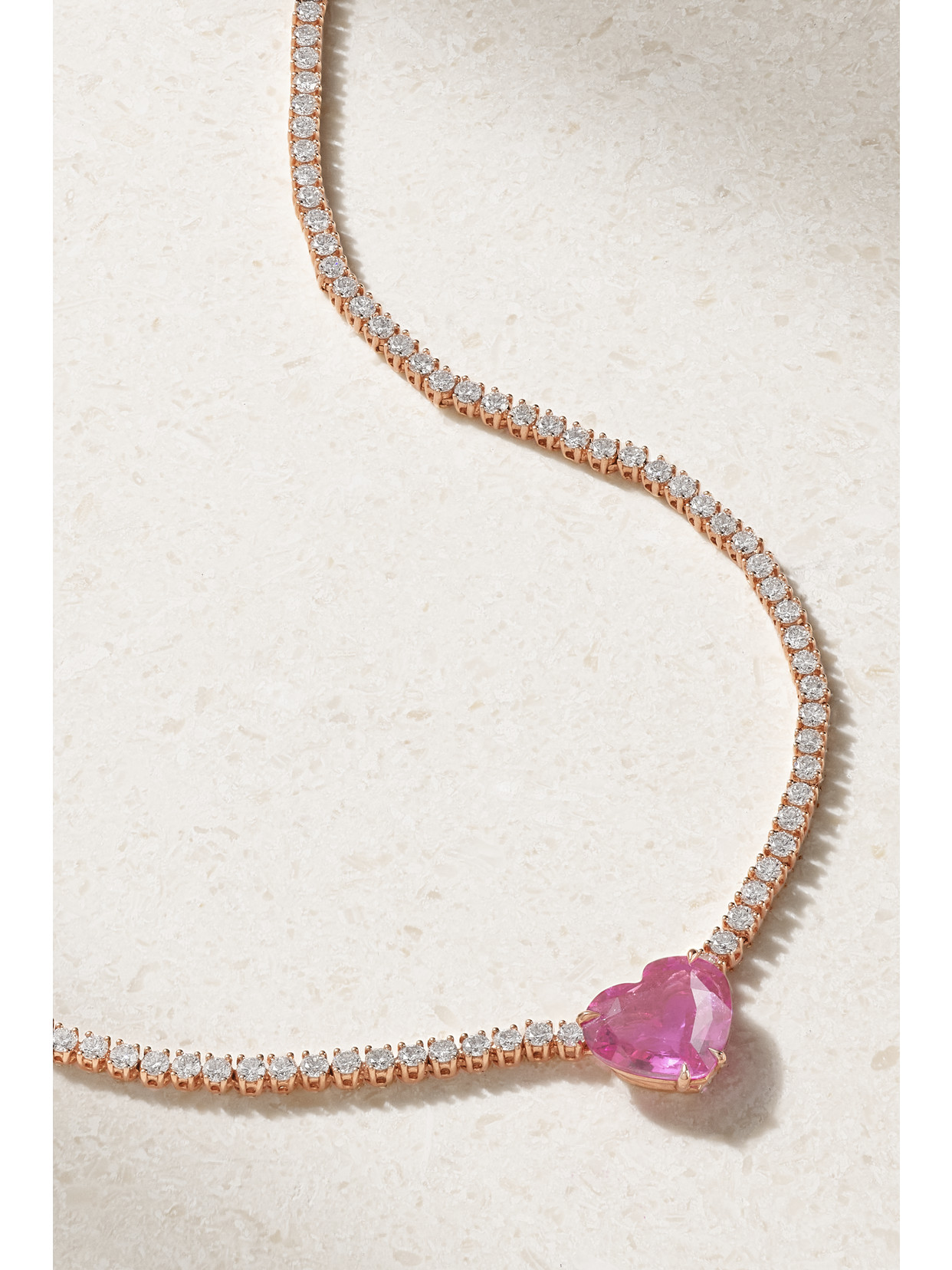 Anita Ko Hepburn 18-karat Rose Gold, Diamond And Sapphire Necklace In Gold