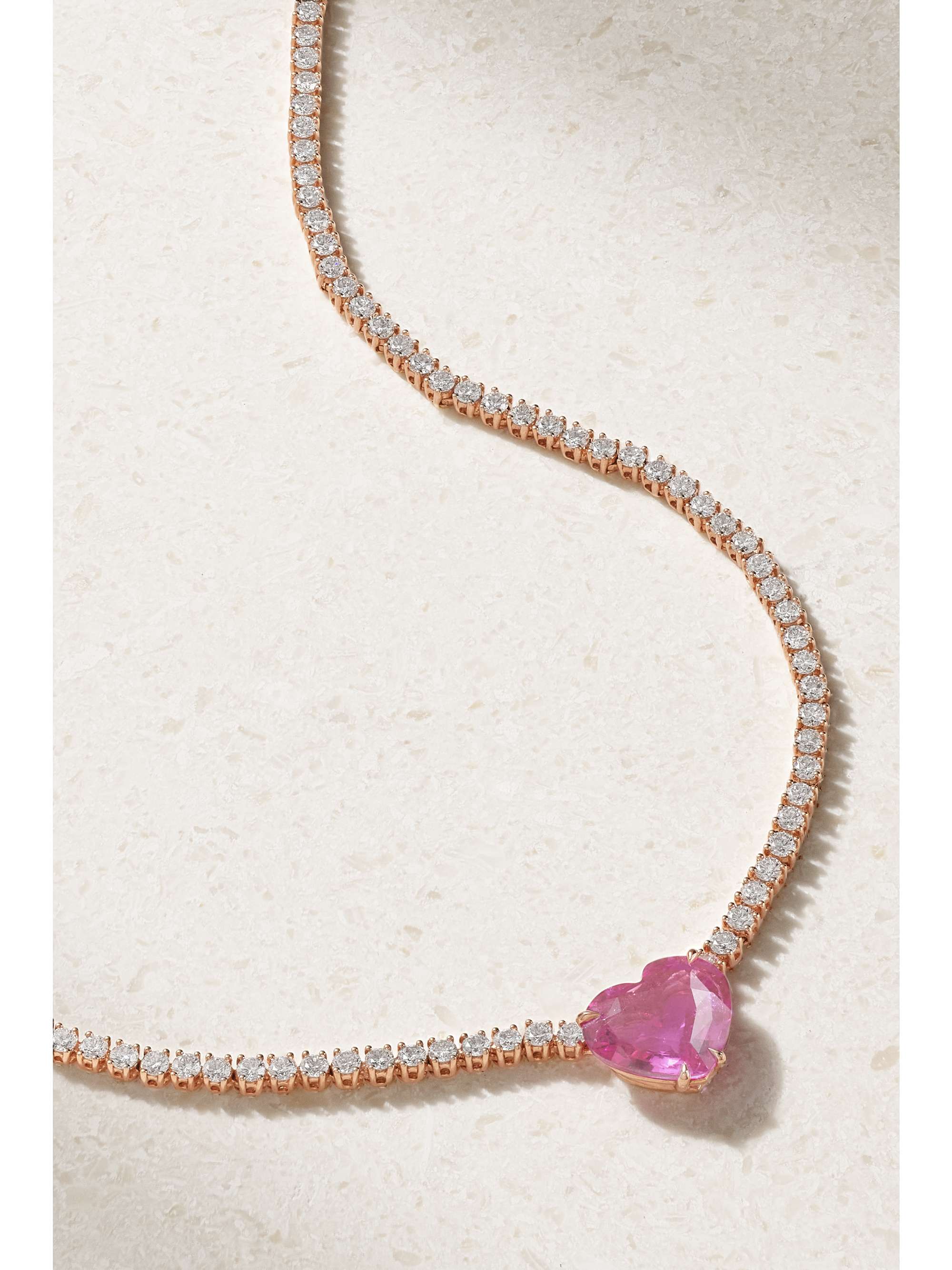ANITA KO Hepburn 18-karat rose gold, diamond and sapphire necklace