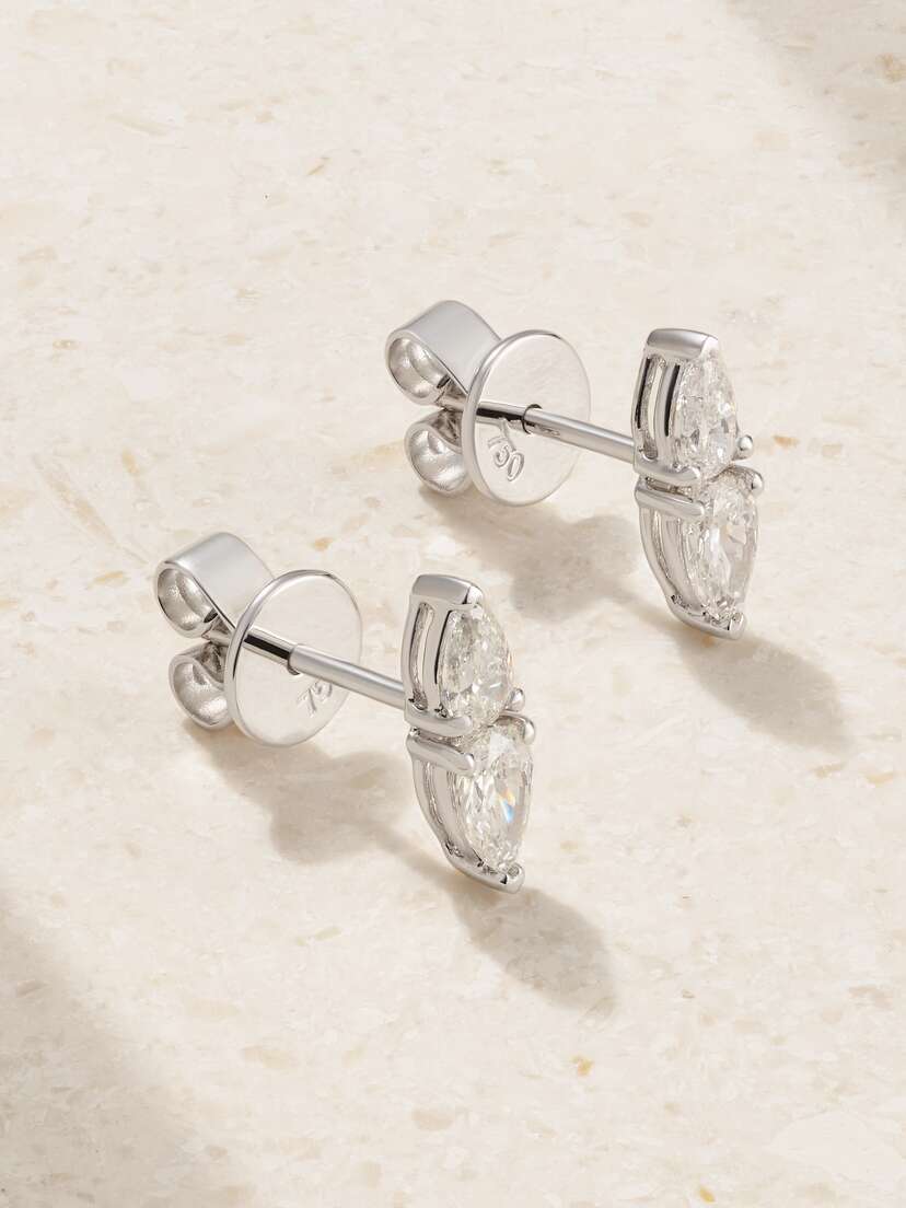 Anita Ko Ella 18-karat White Gold Diamond Earrings