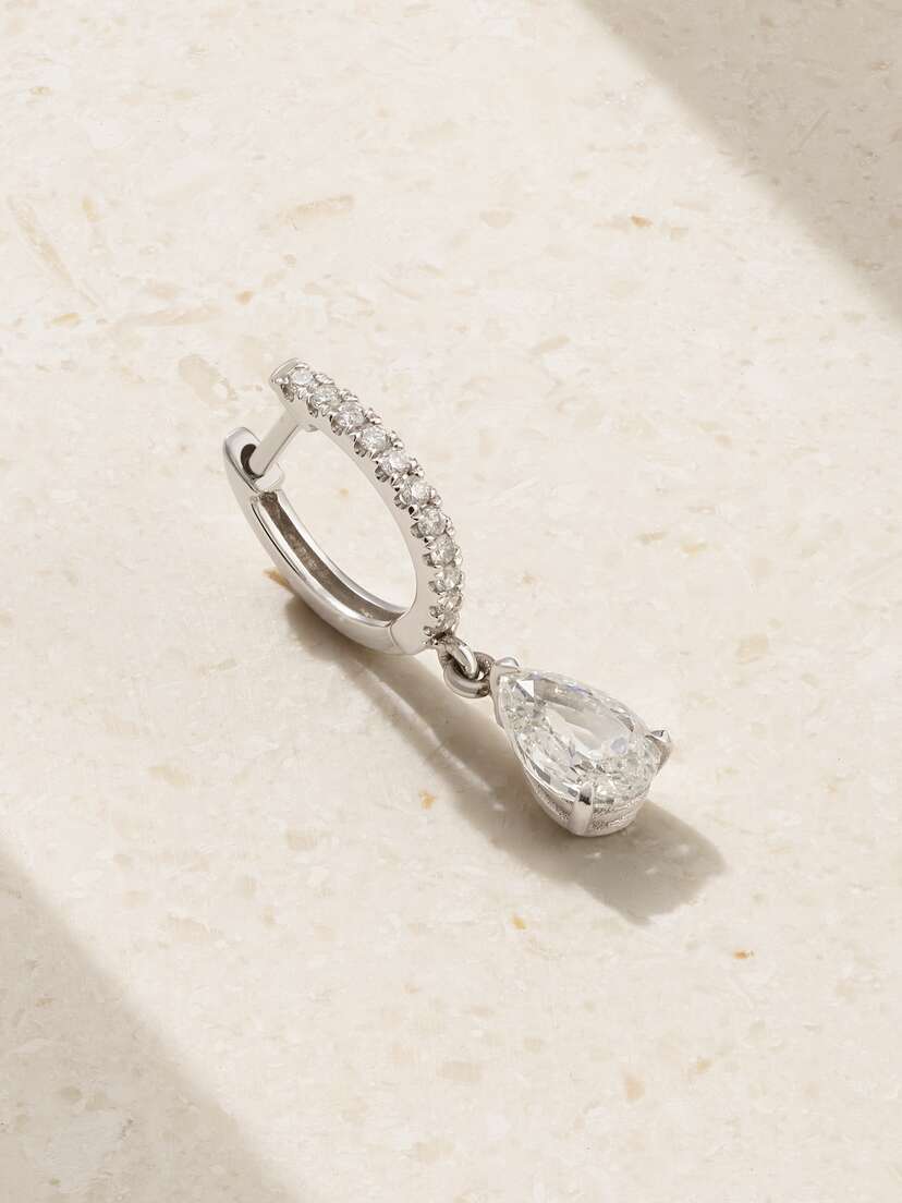 Anita Ko 18-karat White Gold Diamond Single Hoop Earring