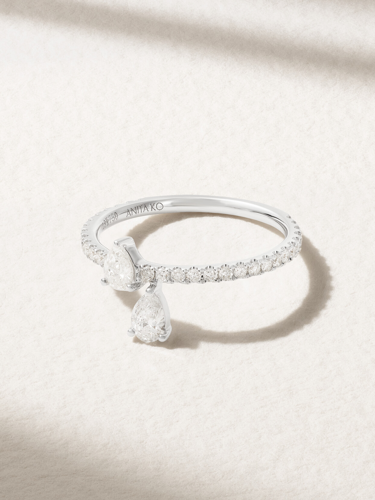 Anita Ko - Princess 18-karat White Gold Diamond Ring - 7