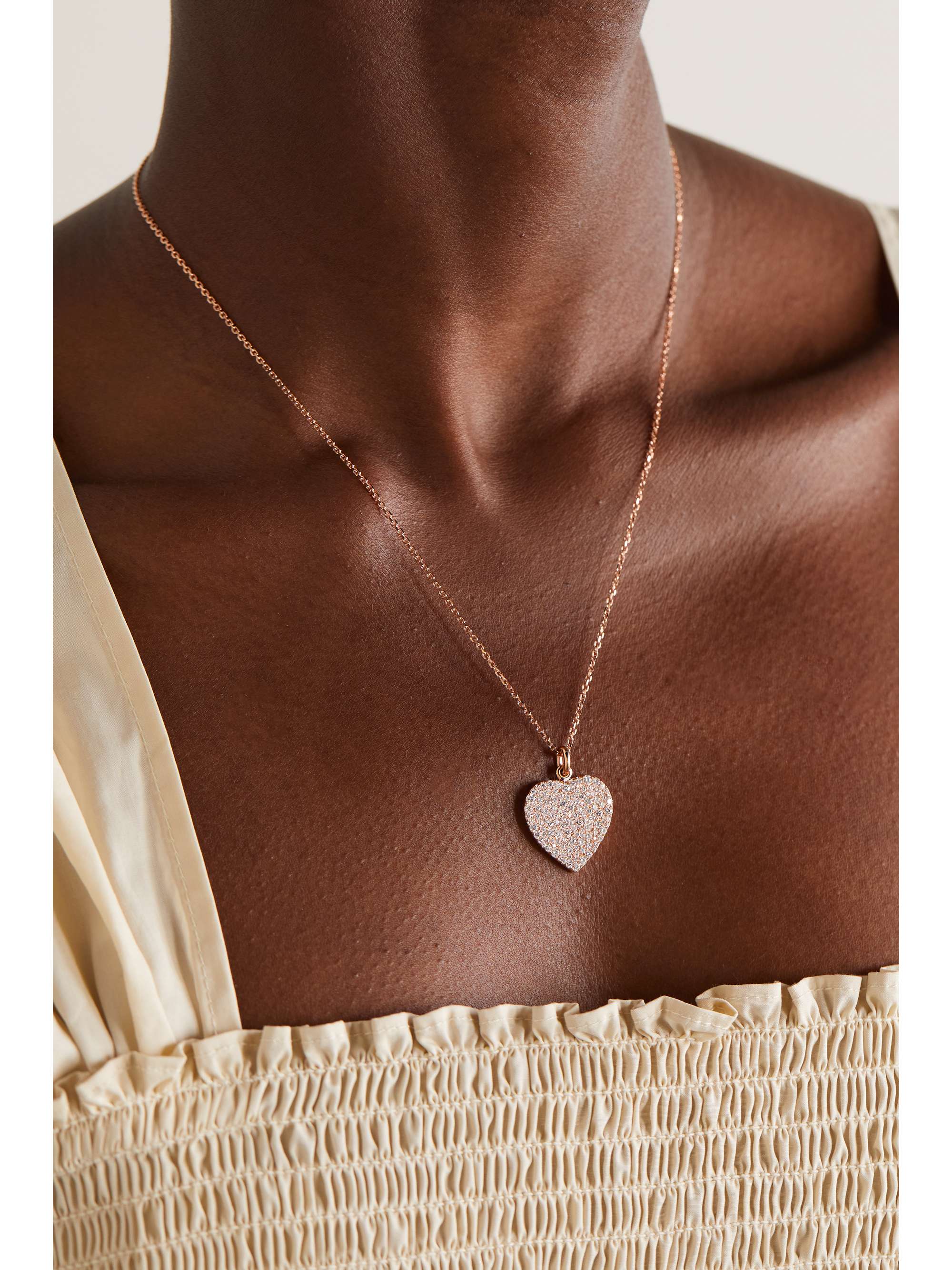 ANITA KO Pebble 18-karat rose gold diamond necklace