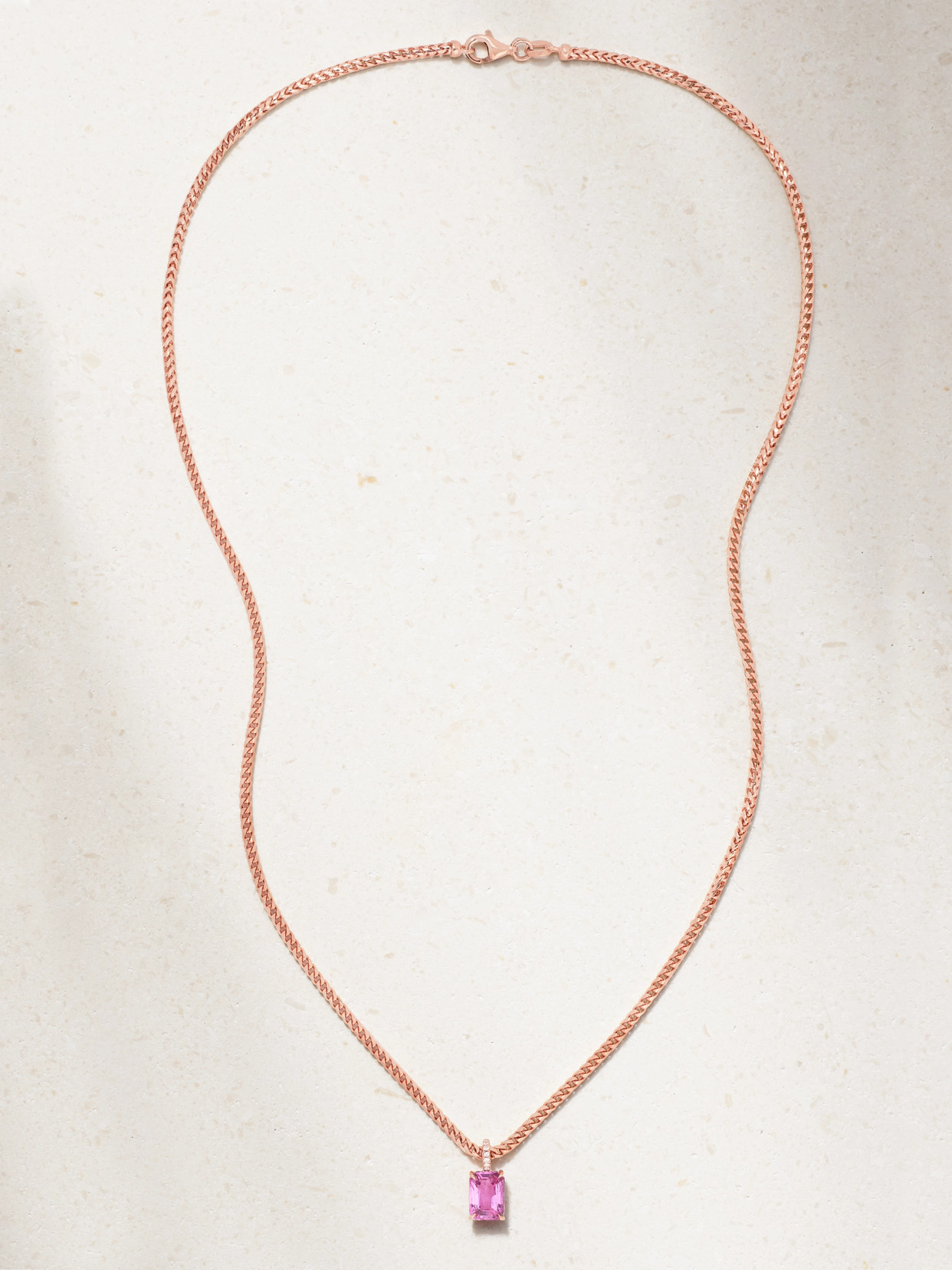 Anita Ko 18-karat Rose Gold, Sapphire And Diamond Necklace In Gold