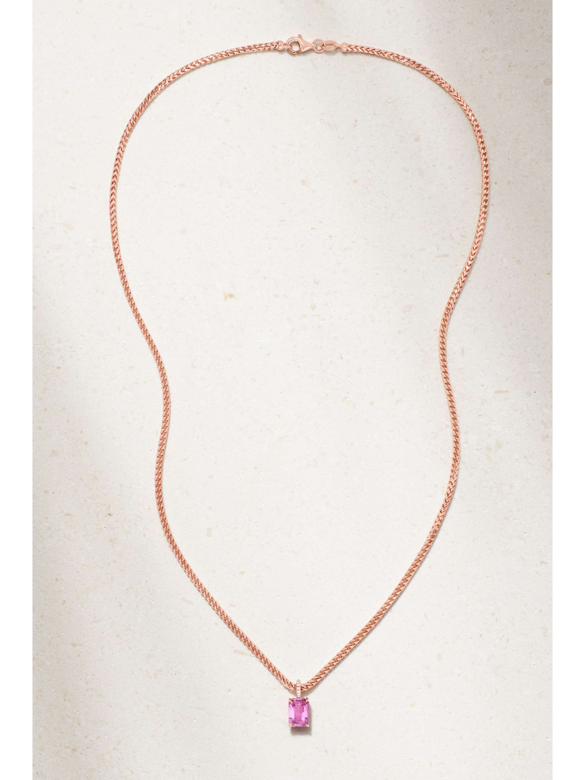 ANITA KO 18-karat rose gold, sapphire and diamond necklace