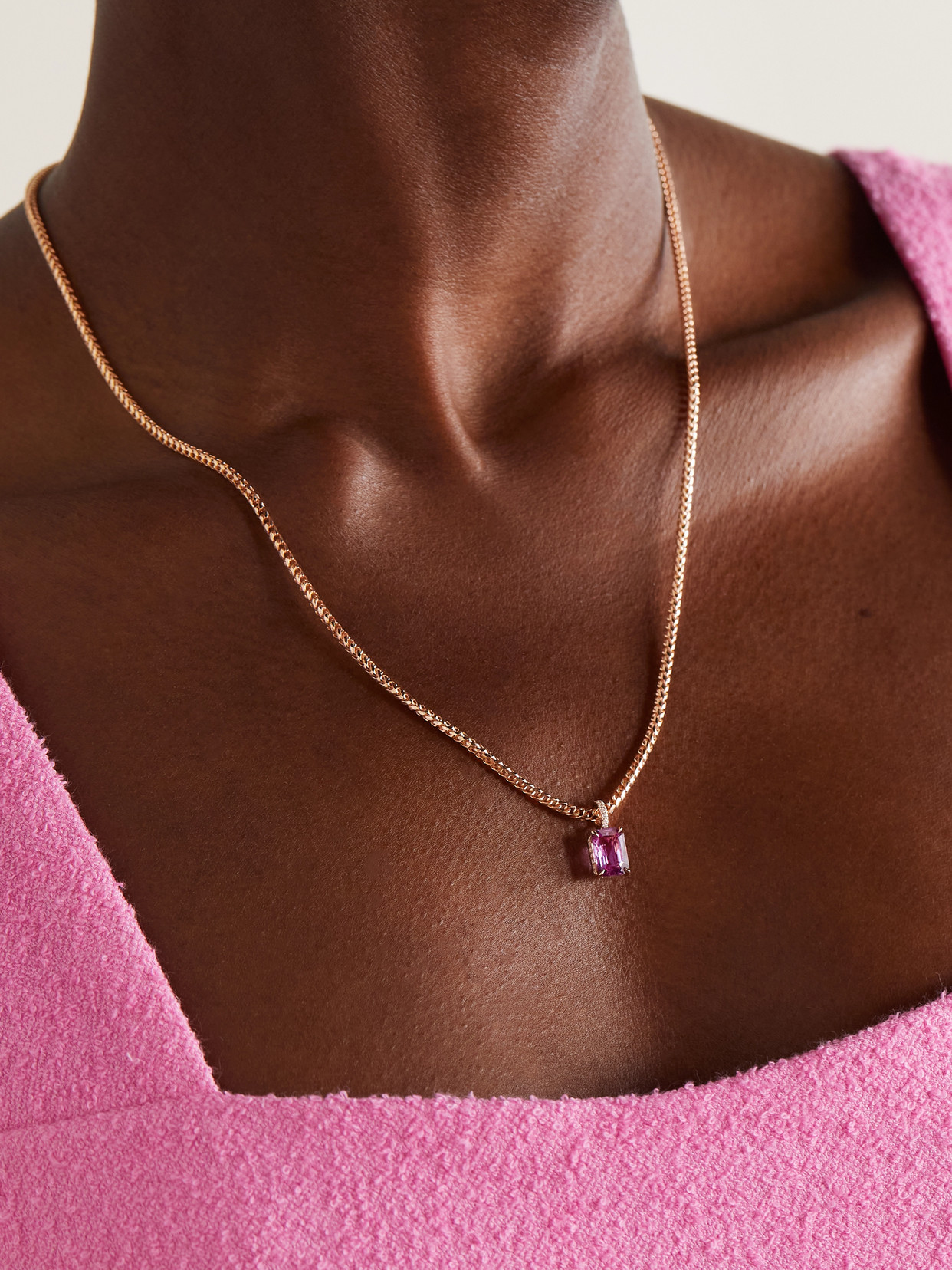 Anita Ko 18-karat Rose Gold, Sapphire And Diamond Necklace In Gold