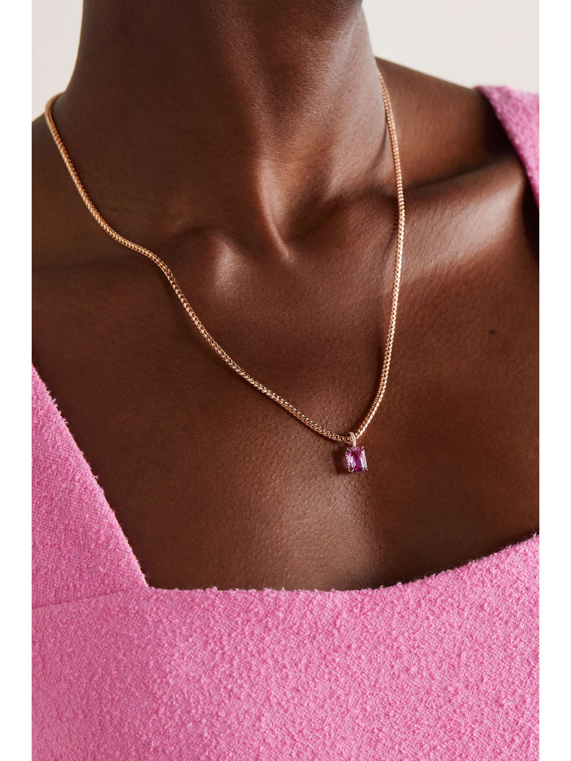 ANITA KO 18-karat rose gold, sapphire and diamond necklace