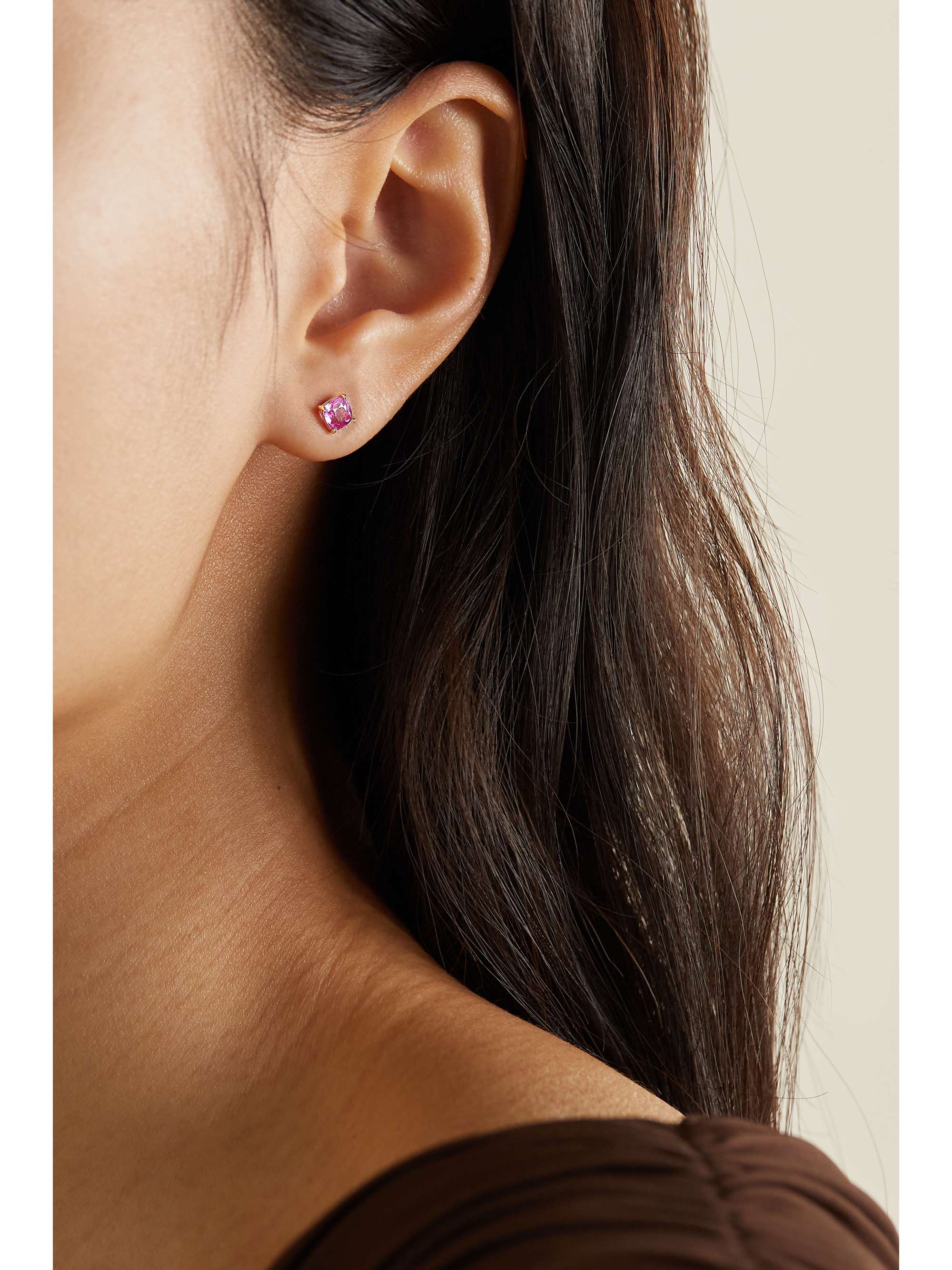 ANITA KO 18-karat rose gold sapphire earrings