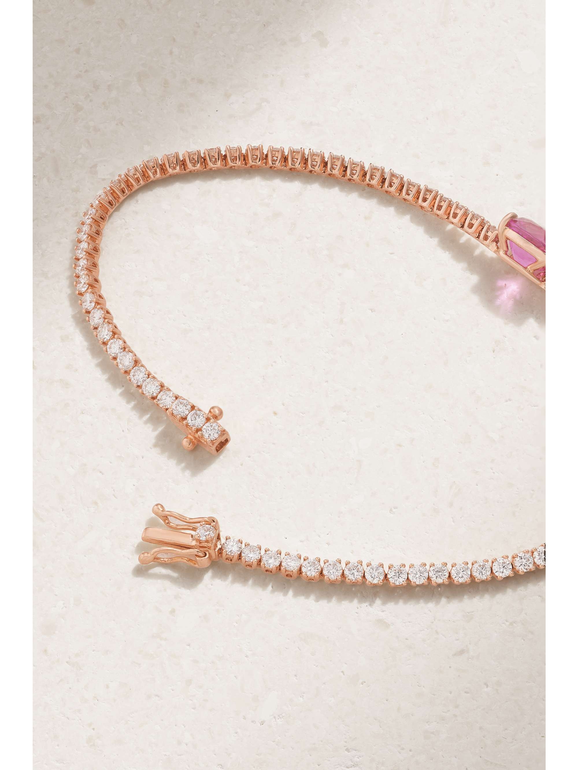 ANITA KO Hepburn 18-karat rose gold, sapphire and diamond bracelet