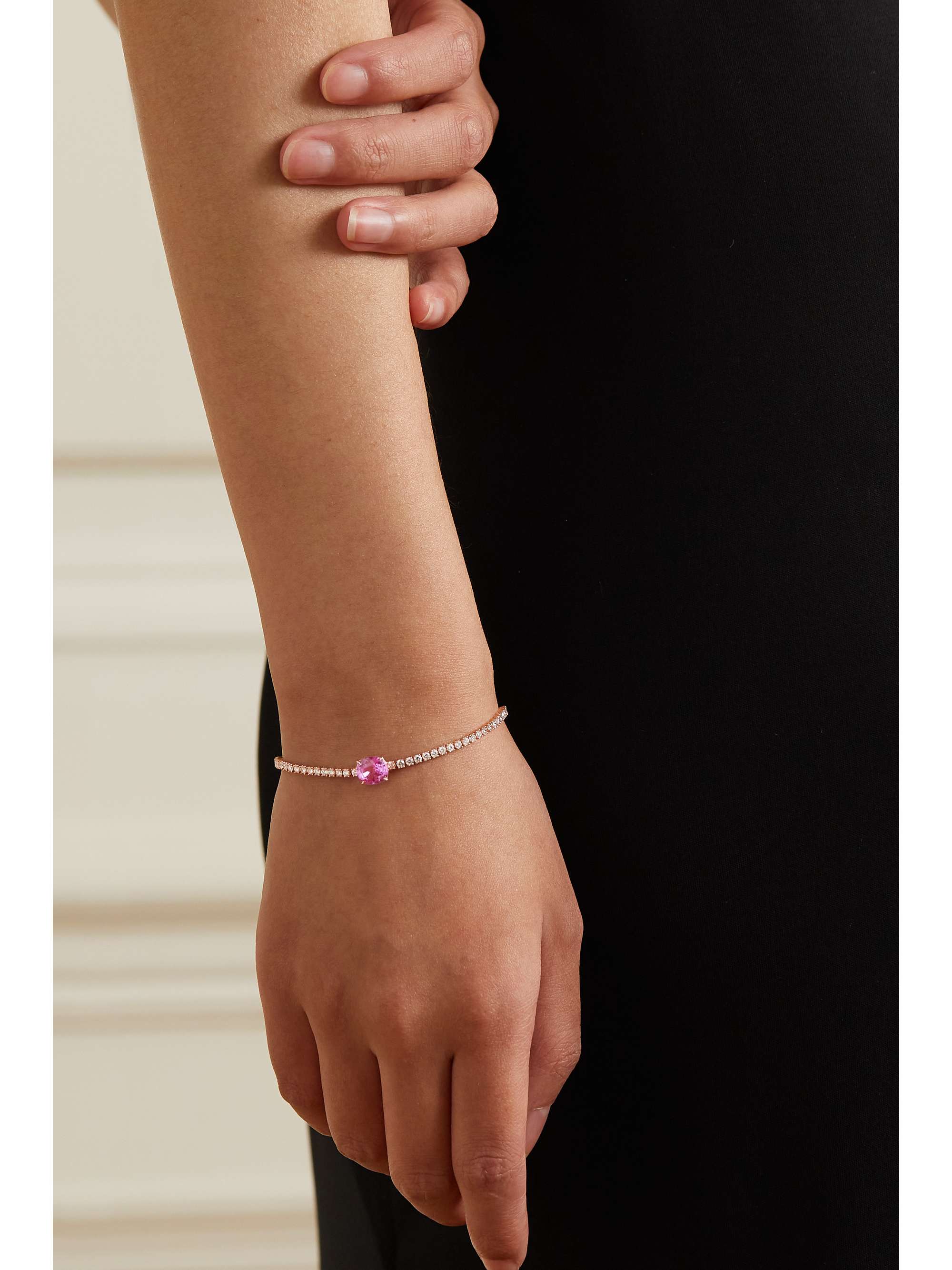 ANITA KO Hepburn 18-karat rose gold, sapphire and diamond bracelet