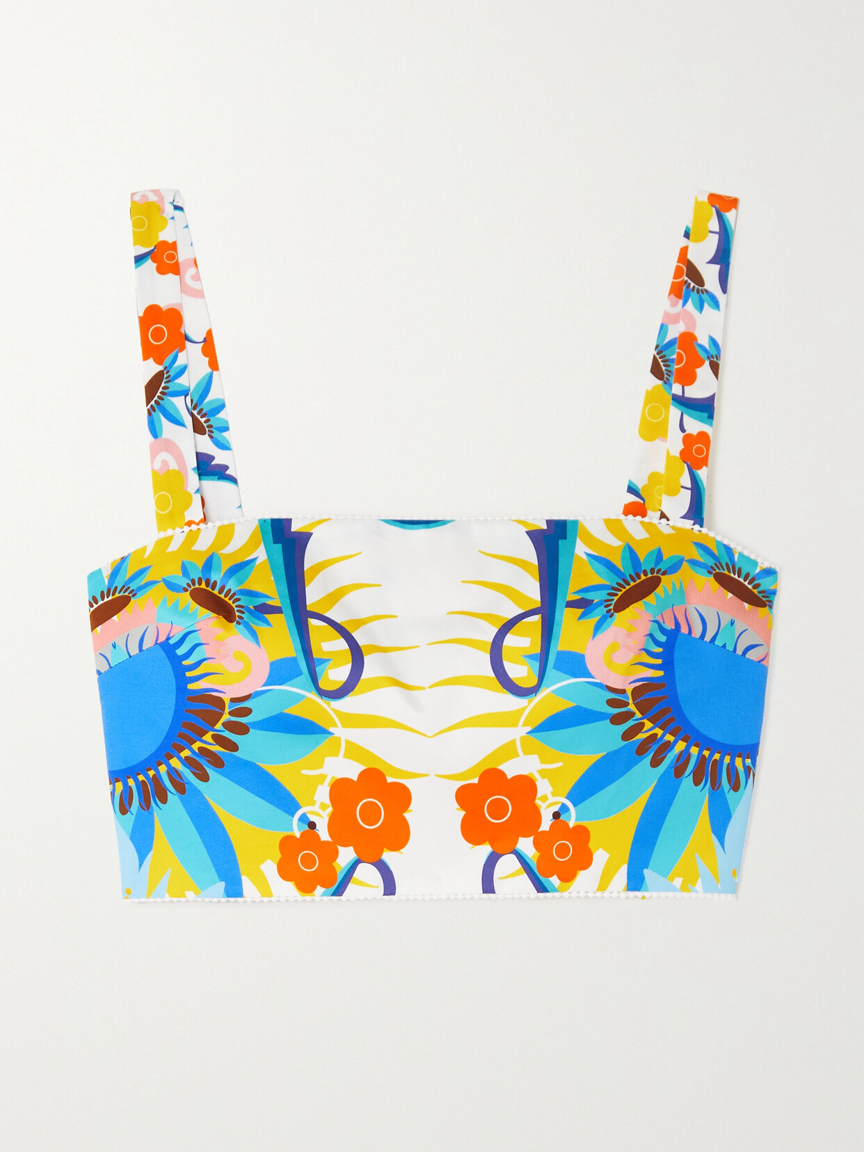 Borgo de Nor Didi Cropped Printed Cotton-poplin Top