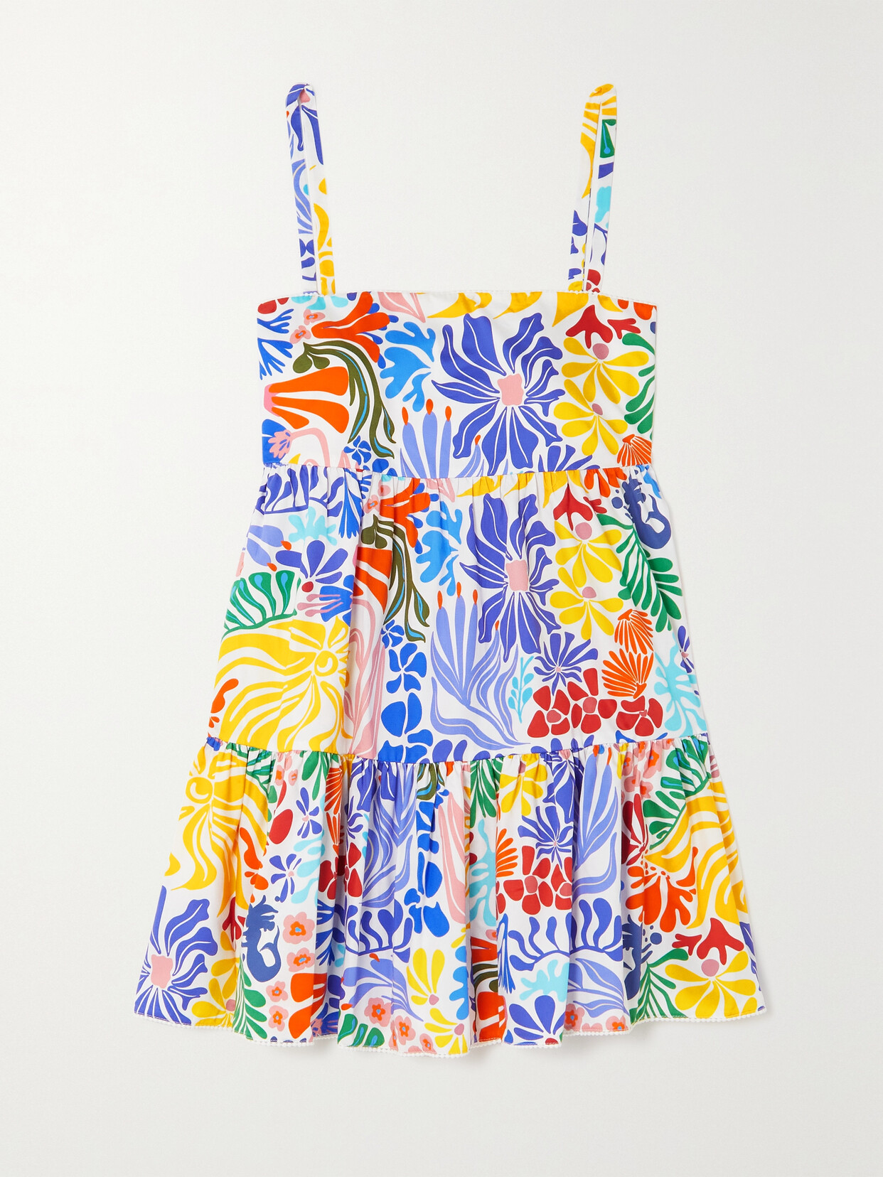 Borgo De Nor Aree Tiered Printed Cotton-poplin Mini Dress In Multi