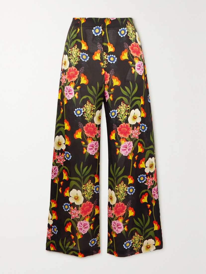 Borgo de Nor Halia Floral-print Crepe Wide-leg Pants