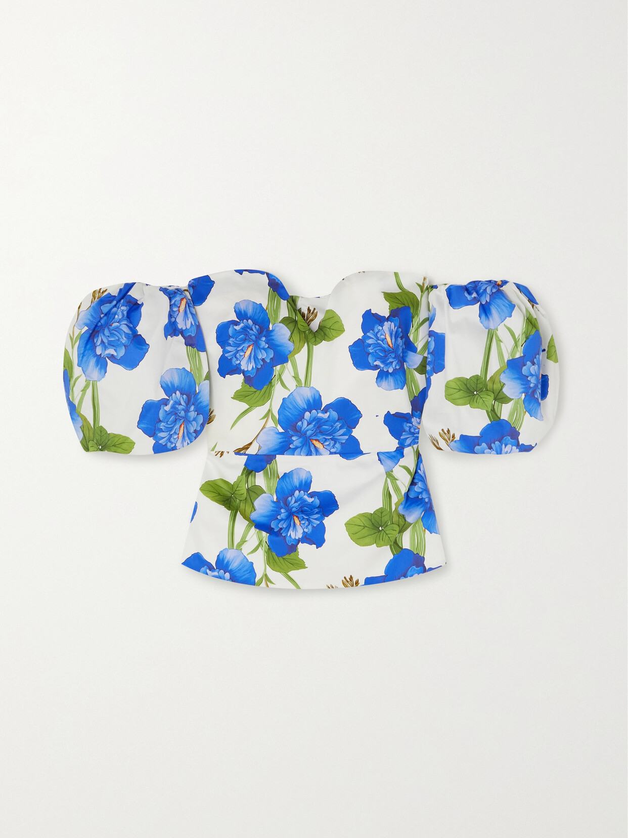 Borgo de Nor Alma Off-the-shoulder Floral-print Cotton-poplin Top