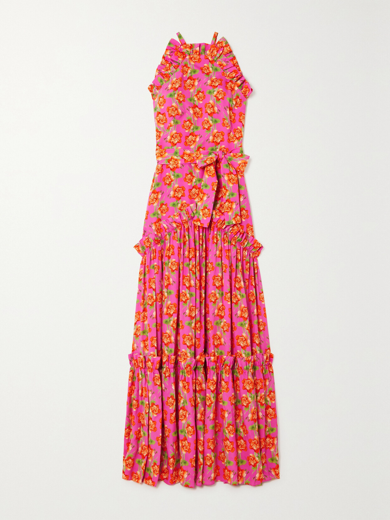 Borgo De Nor Tatiana Floral-print Crepe Maxi Dress In Red