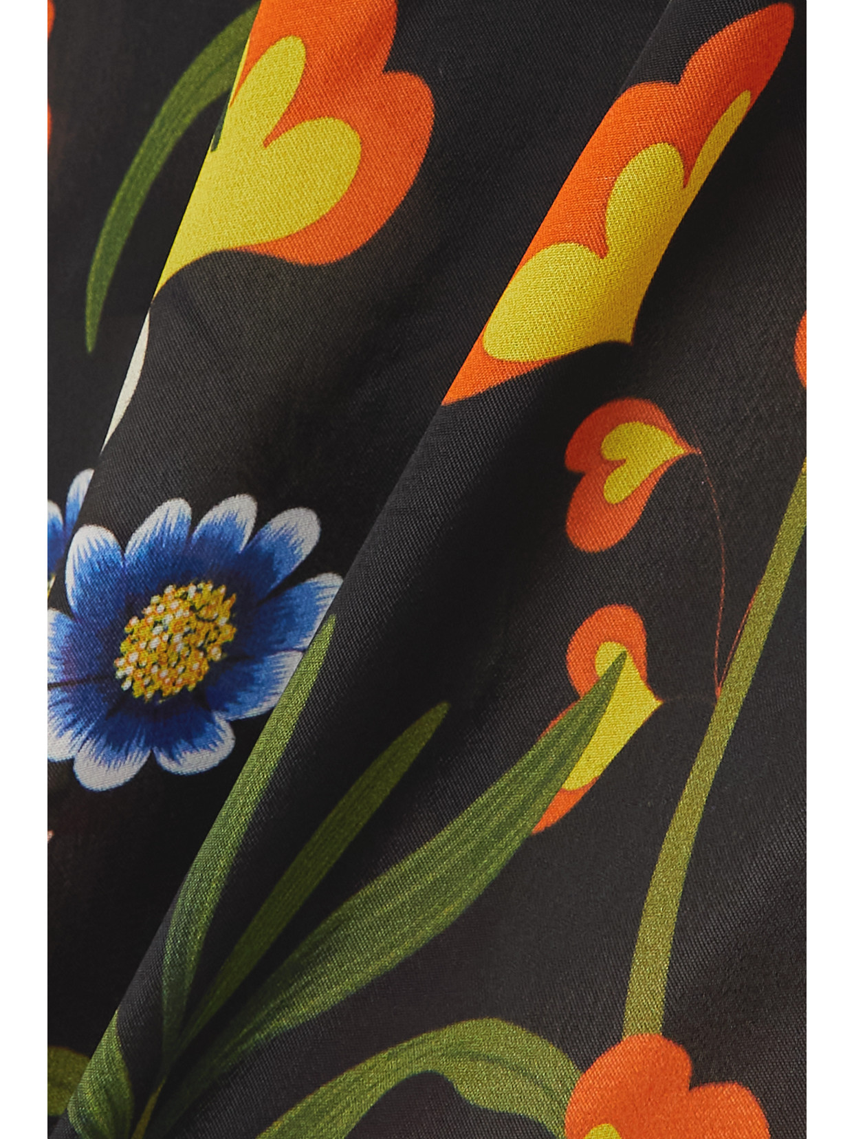 Borgo De Nor Amaris Floral-print Twill Halterneck Top In Black