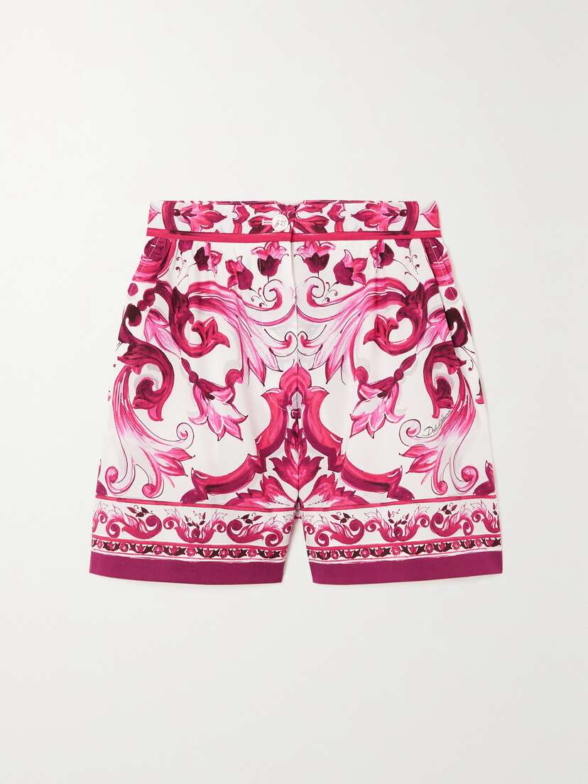 Dolce & Gabbana Maiolica Printed Cotton-poplin Shorts