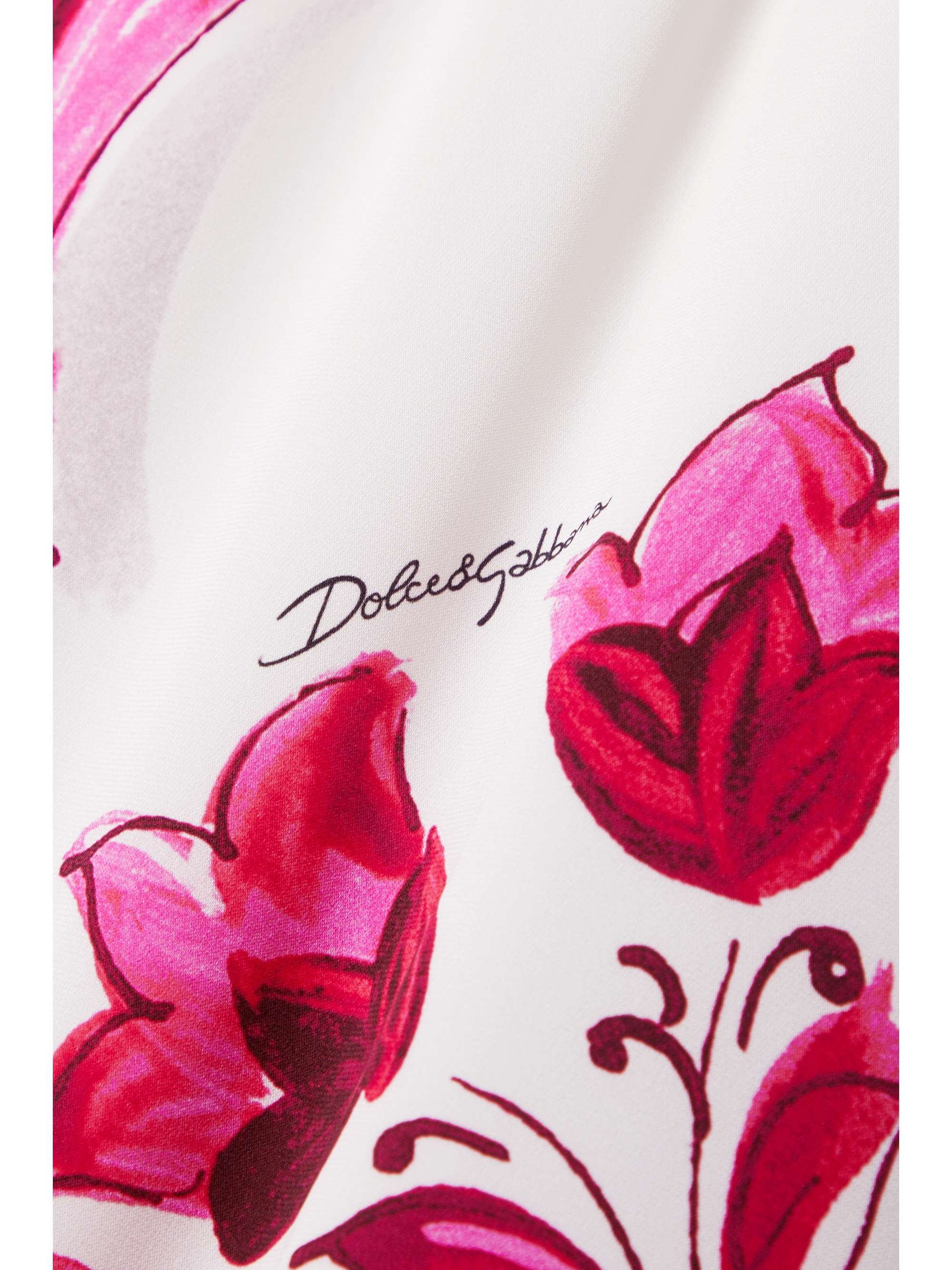 DOLCE&GABBANA Printed silk-blend crepe de chine midi skirt