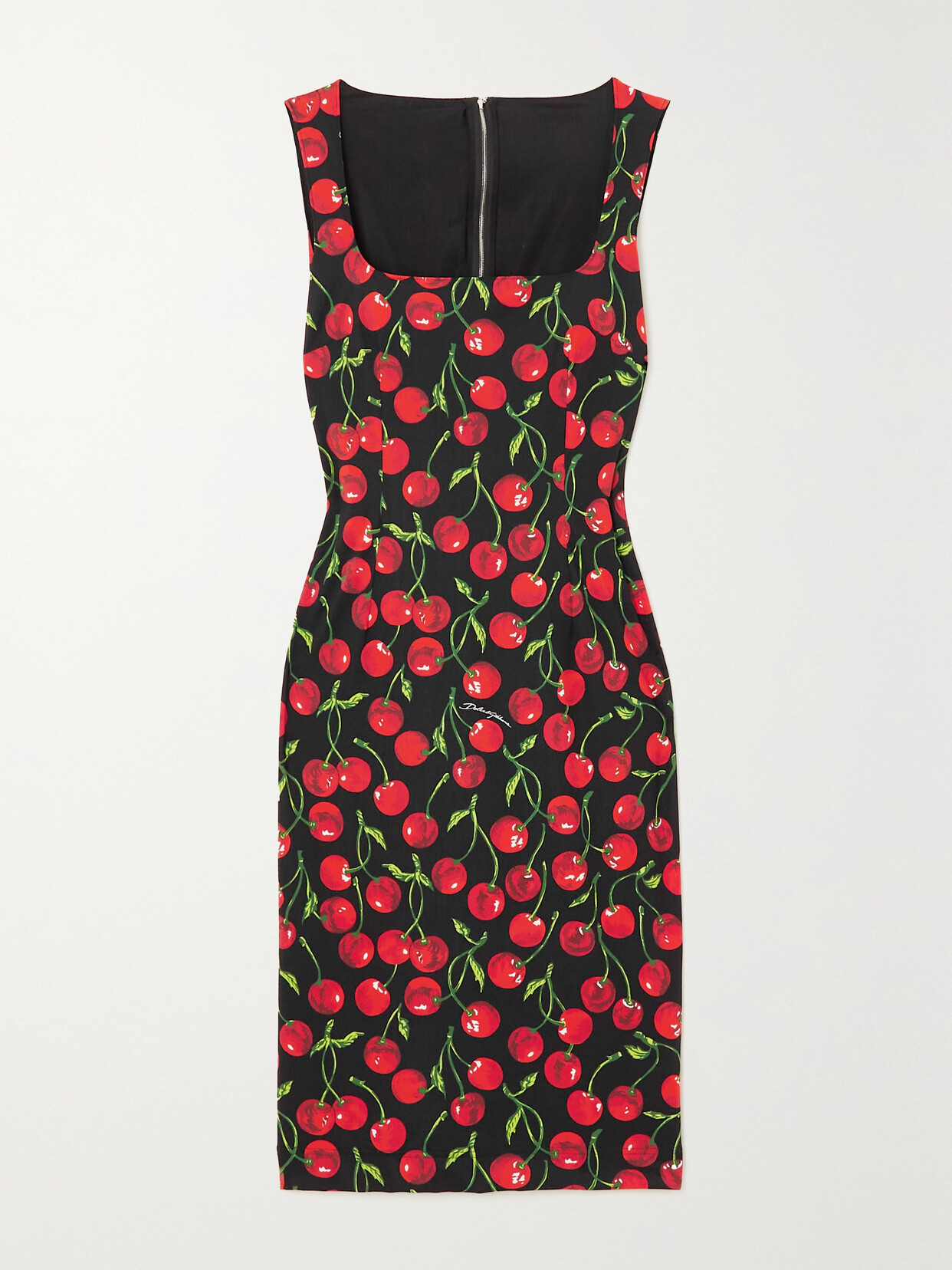 Shop Dolce & Gabbana Printed Stretch-jersey Midi Dress In Red