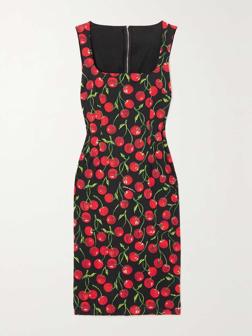 Dolce & Gabbana Printed Stretch-jersey Midi Dress