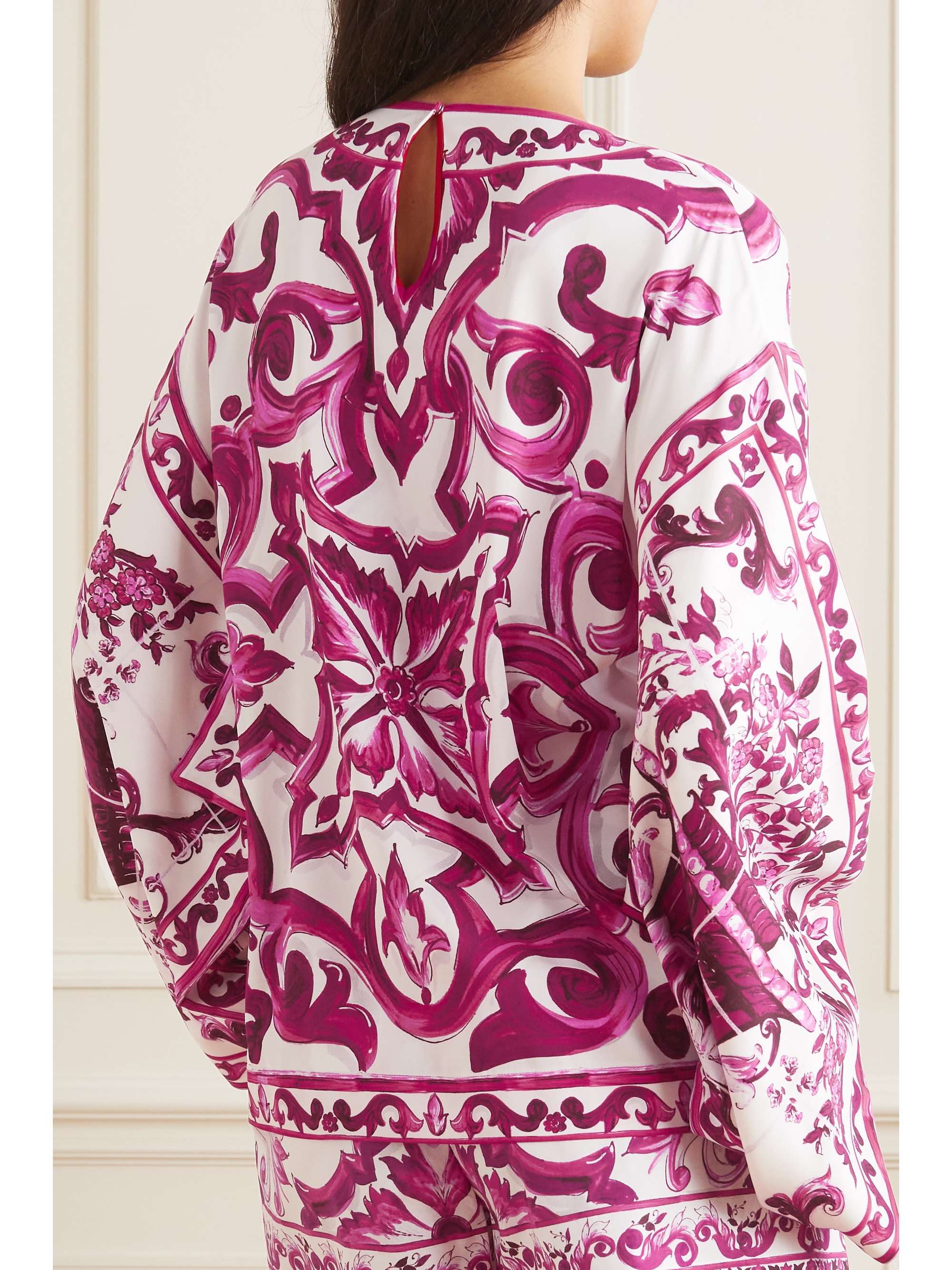 DOLCE&GABBANA Printed silk-blend blouse