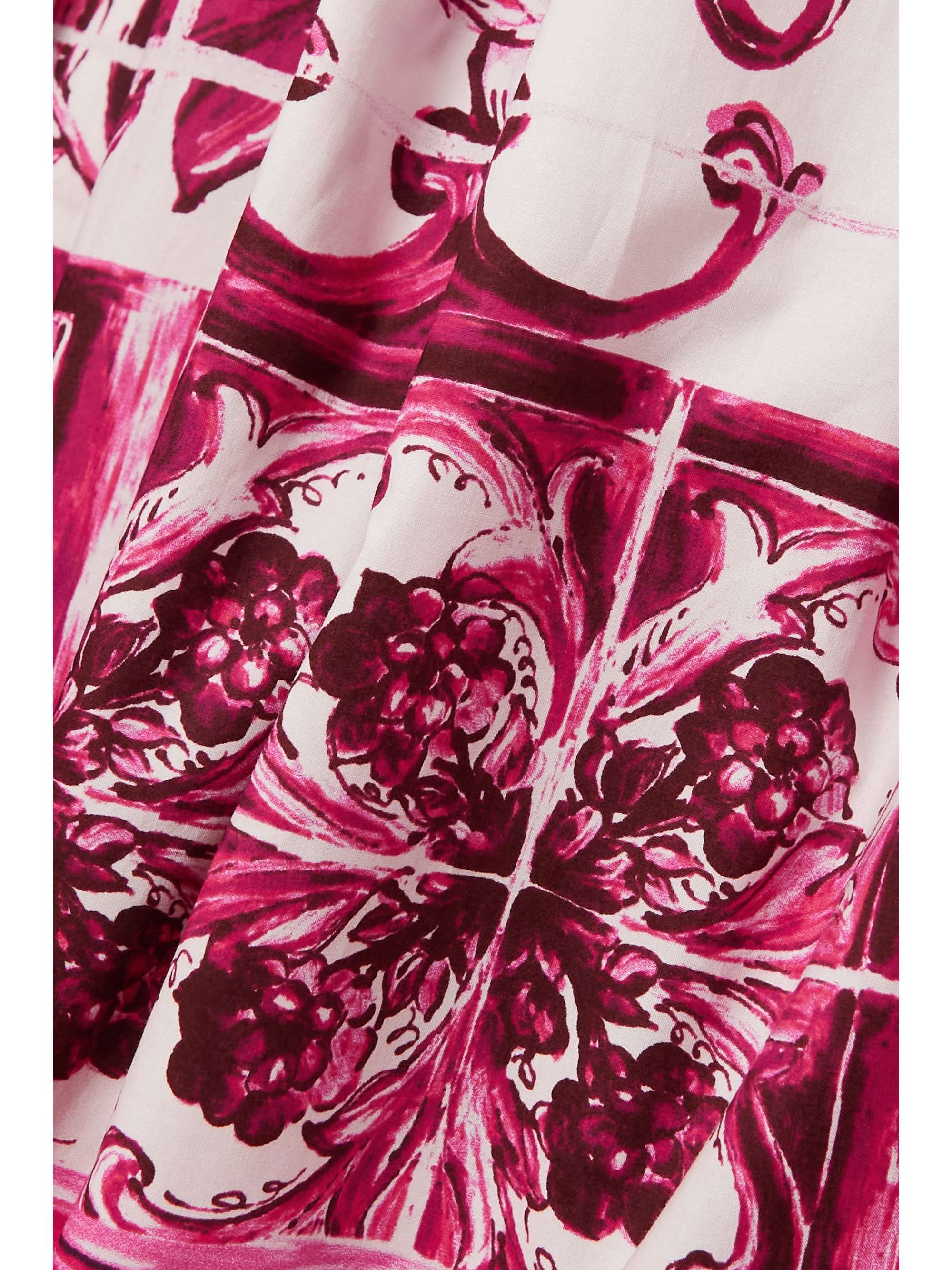 DOLCE&GABBANA Printed cotton-poplin midi skirt