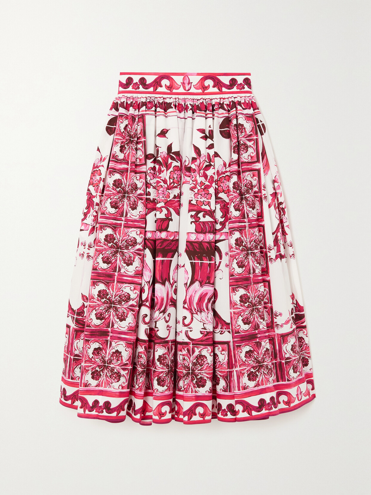 Dolce & Gabbana Graphic-print High-waisted Skirt In Multicolor