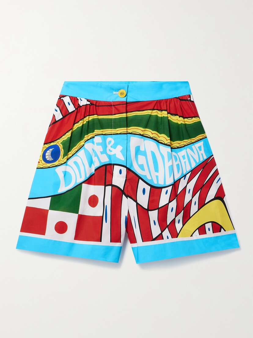 Dolce & Gabbana Printed Cotton-poplin Shorts