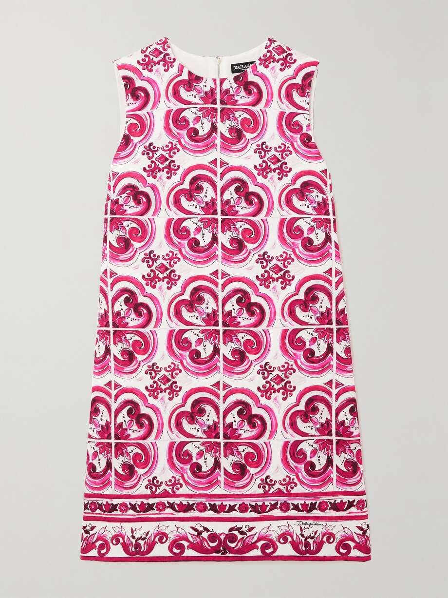 maiolica printed cotton-blend mini dress