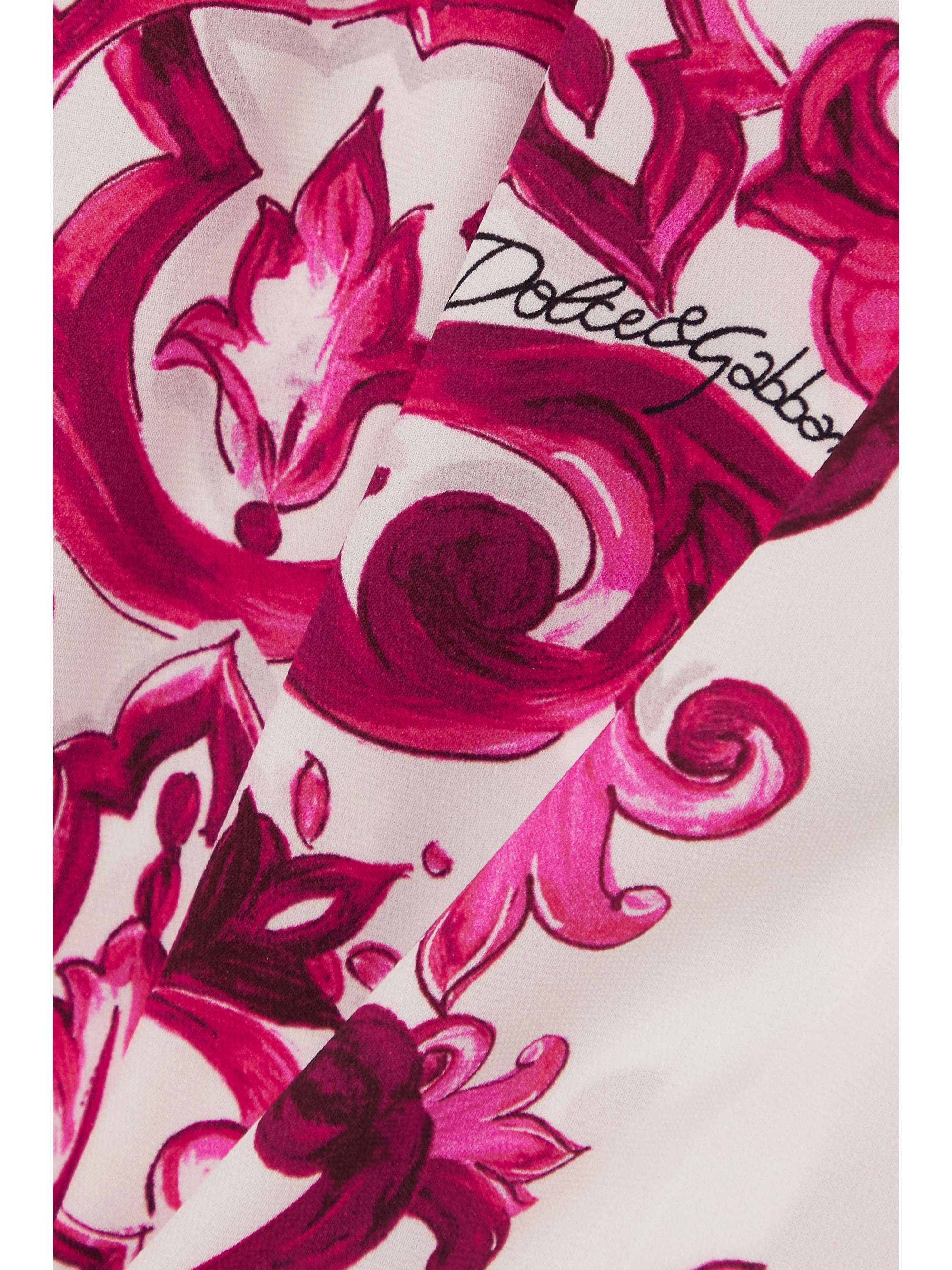 DOLCE&GABBANA Printed silk-blend crepe de chine flared pants
