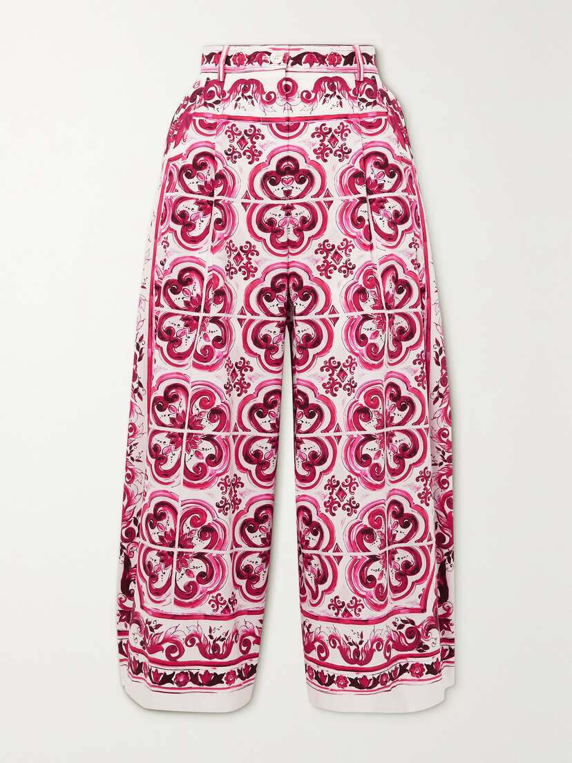 Dolce & Gabbana Maiolica Printed Cotton-poplin Culottes