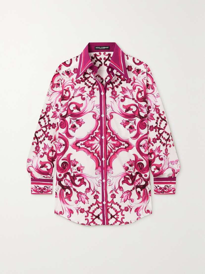 Dolce & Gabbana Maiolica Printed Cotton-poplin Shirt