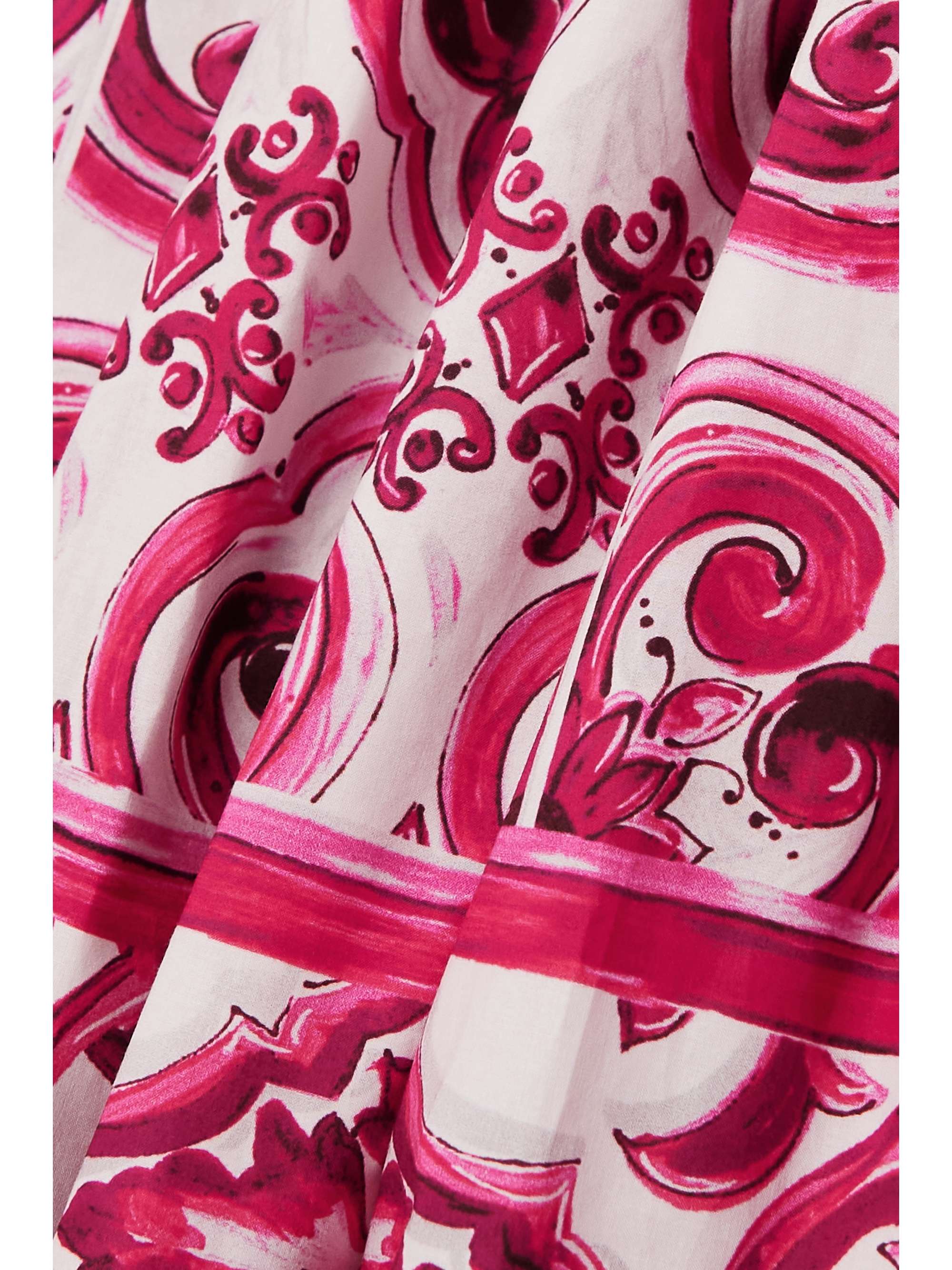 DOLCE&GABBANA Tiered printed cotton-poplin maxi skirt