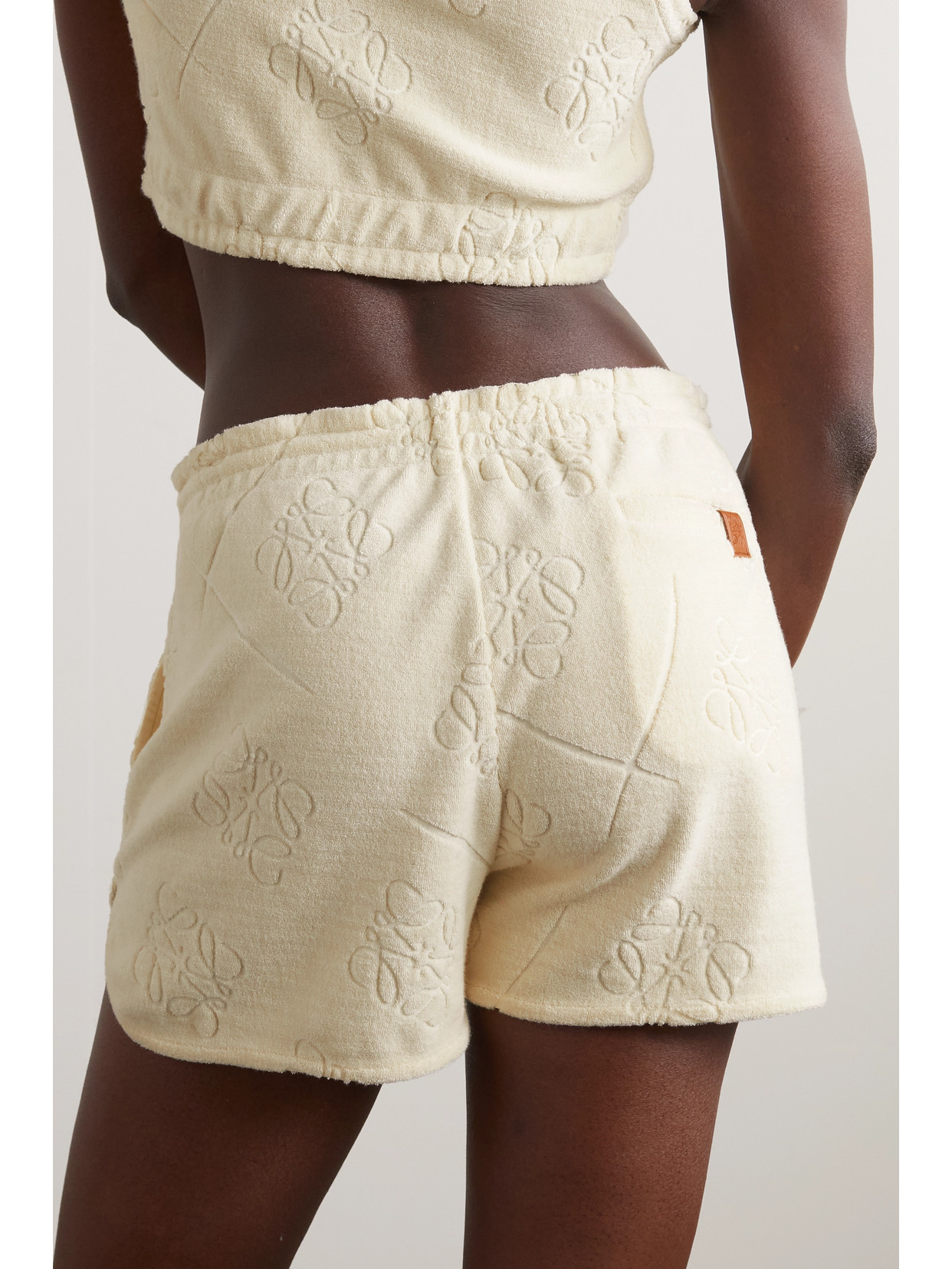 LOEWE + PAULA'S IBIZA COTTON-BLEND TERRY SHORTS