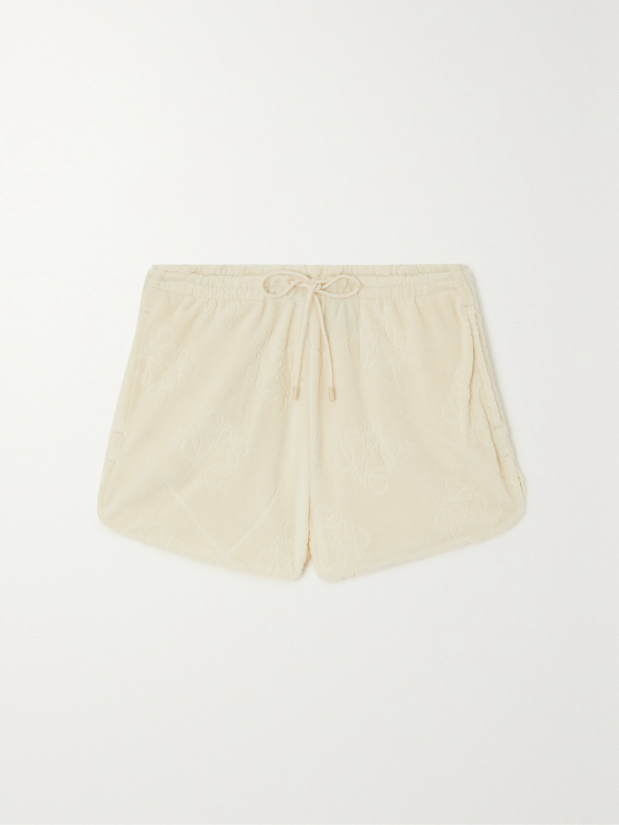 Loewe + Paula's Ibiza Cotton-blend Terry Shorts In Off-white