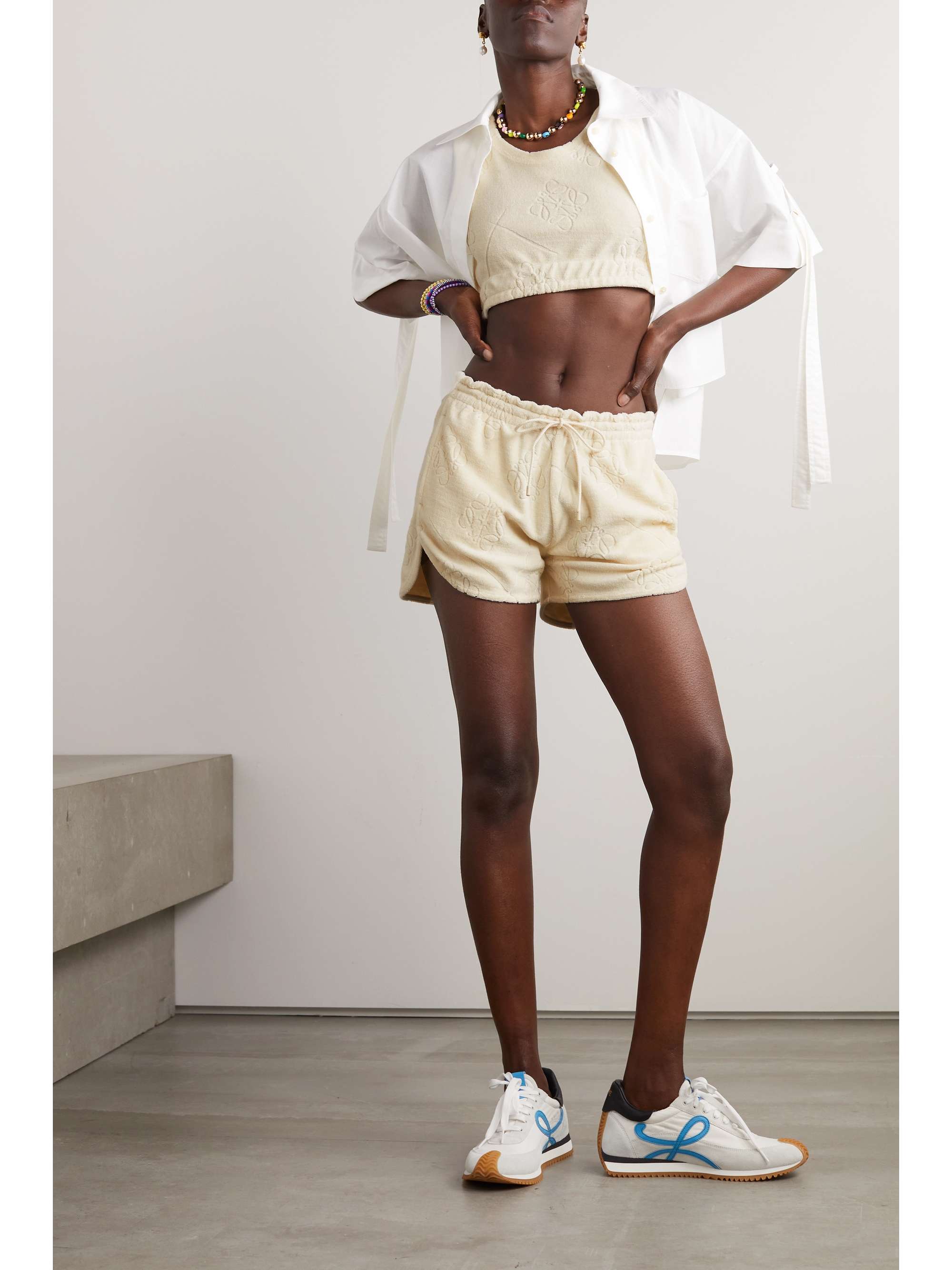 LOEWE + Paula's Ibiza cotton-blend terry shorts