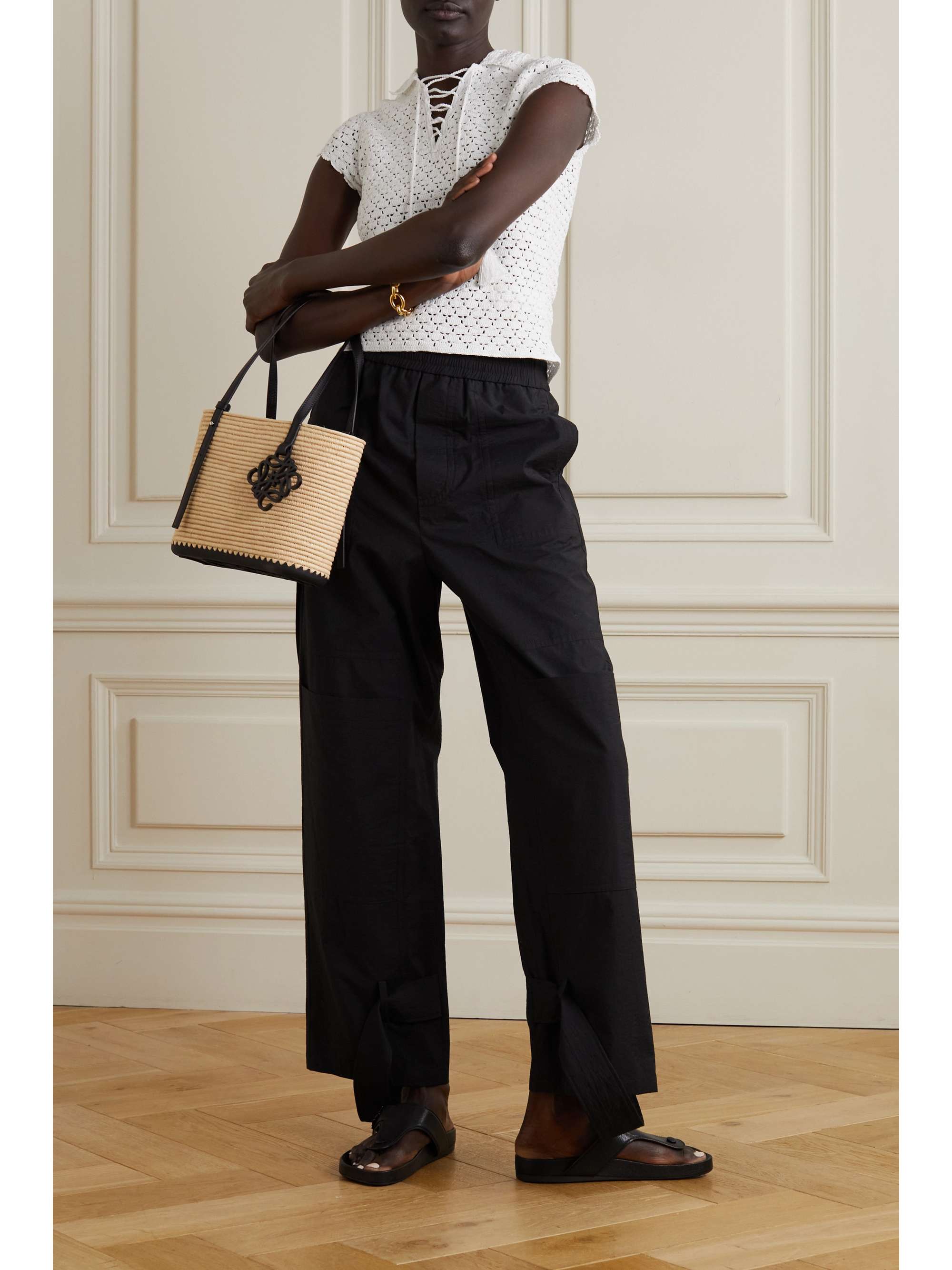 LOEWE + Paula's Ibiza tasseled crocheted cotton top