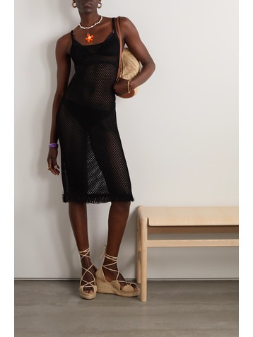 Loewe + Paula's Ibiza fringed open-knit dress