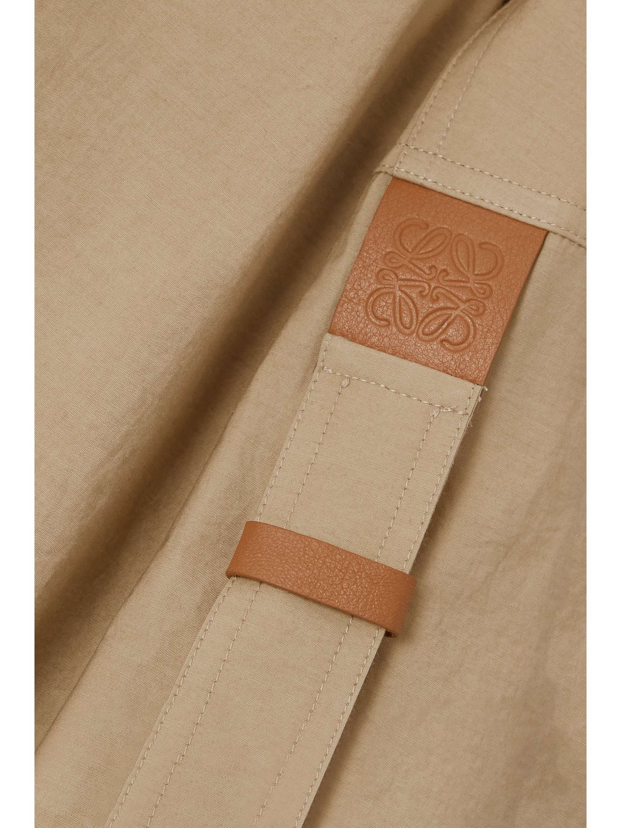 LOEWE + Paula's Ibiza leather-trimmed cotton-blend poplin shirt