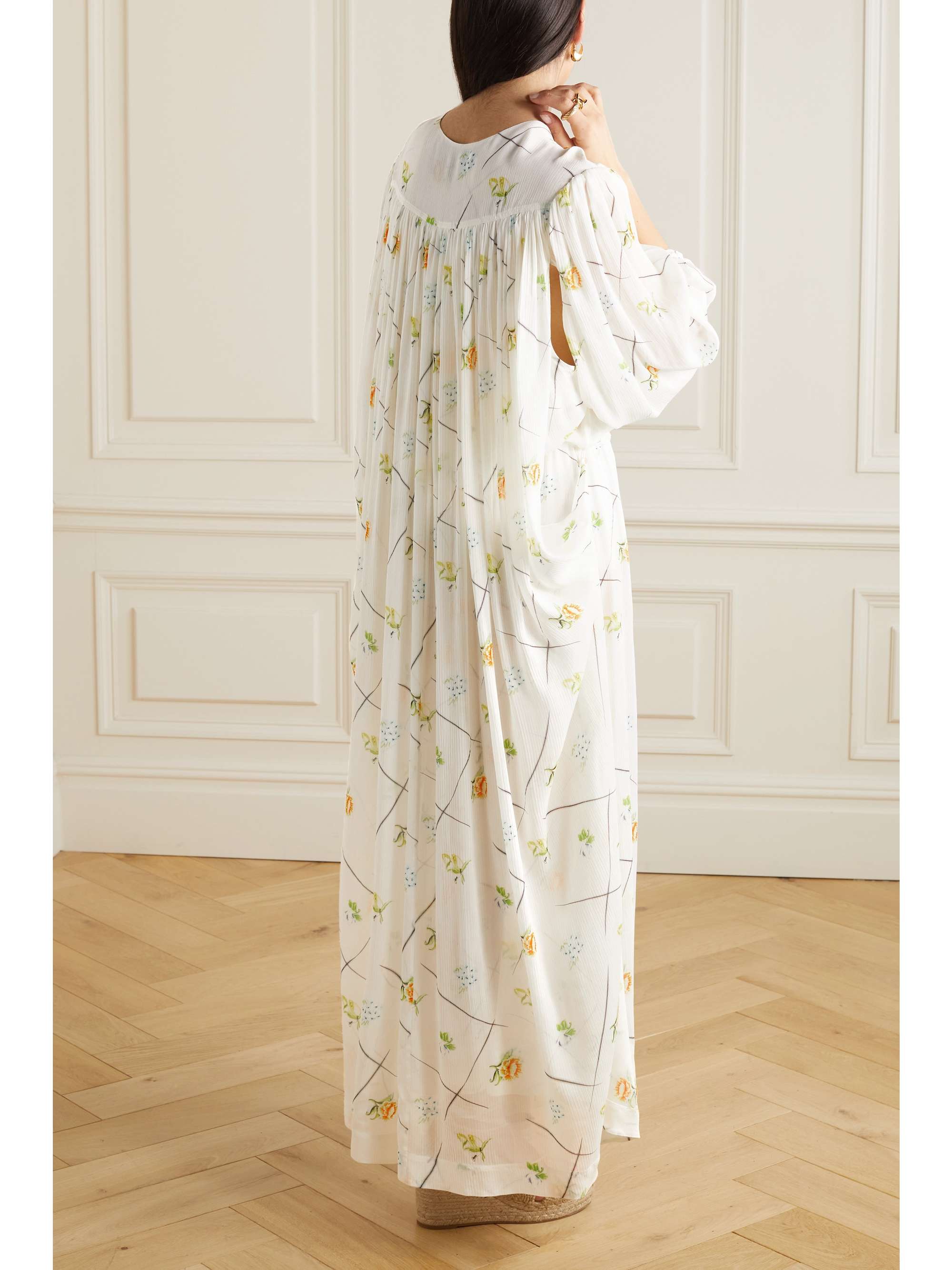 LOEWE Floral-print crepon maxi dress