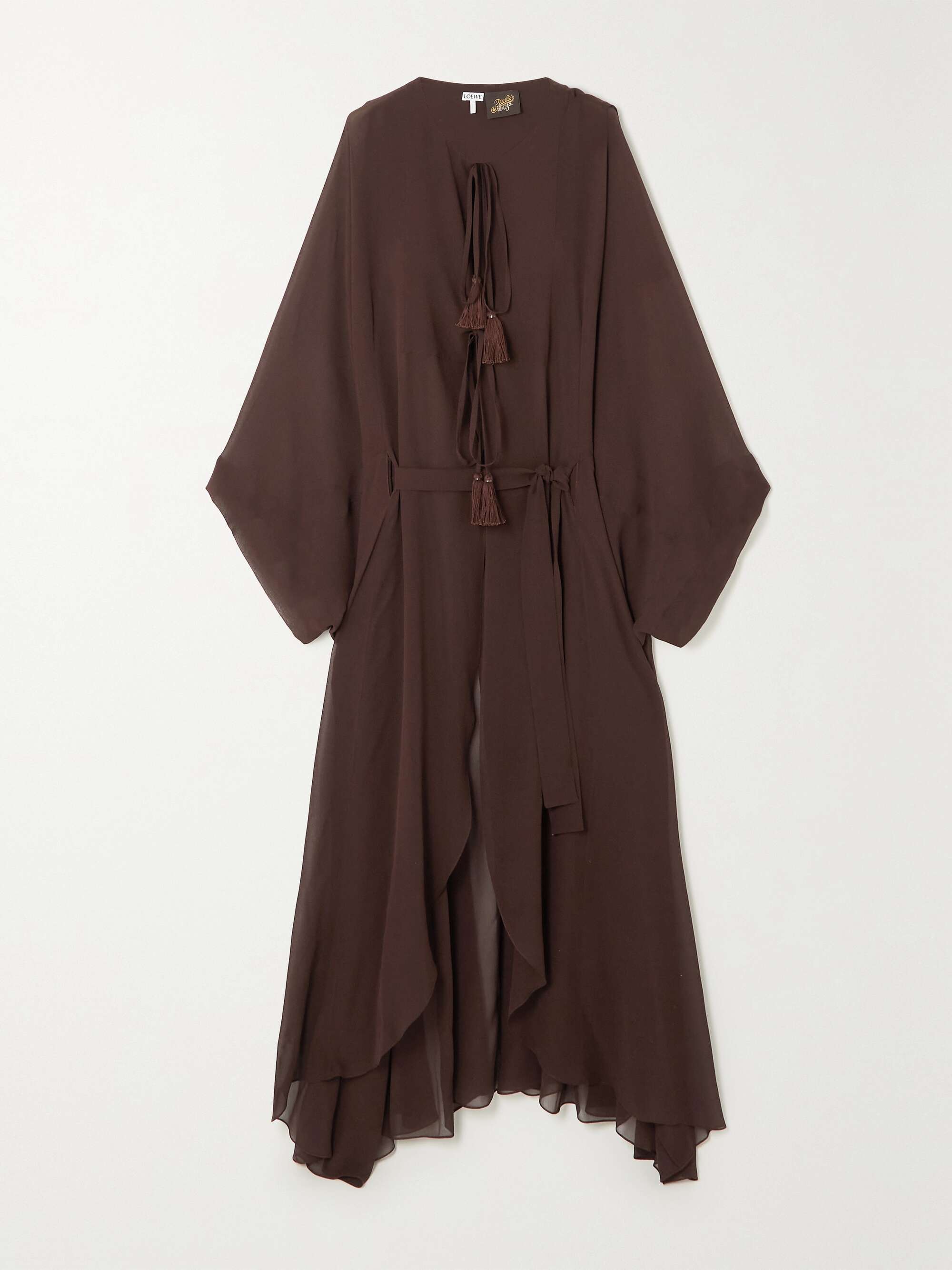 LOEWE + Paula's belted tasseled maxi dress NETA