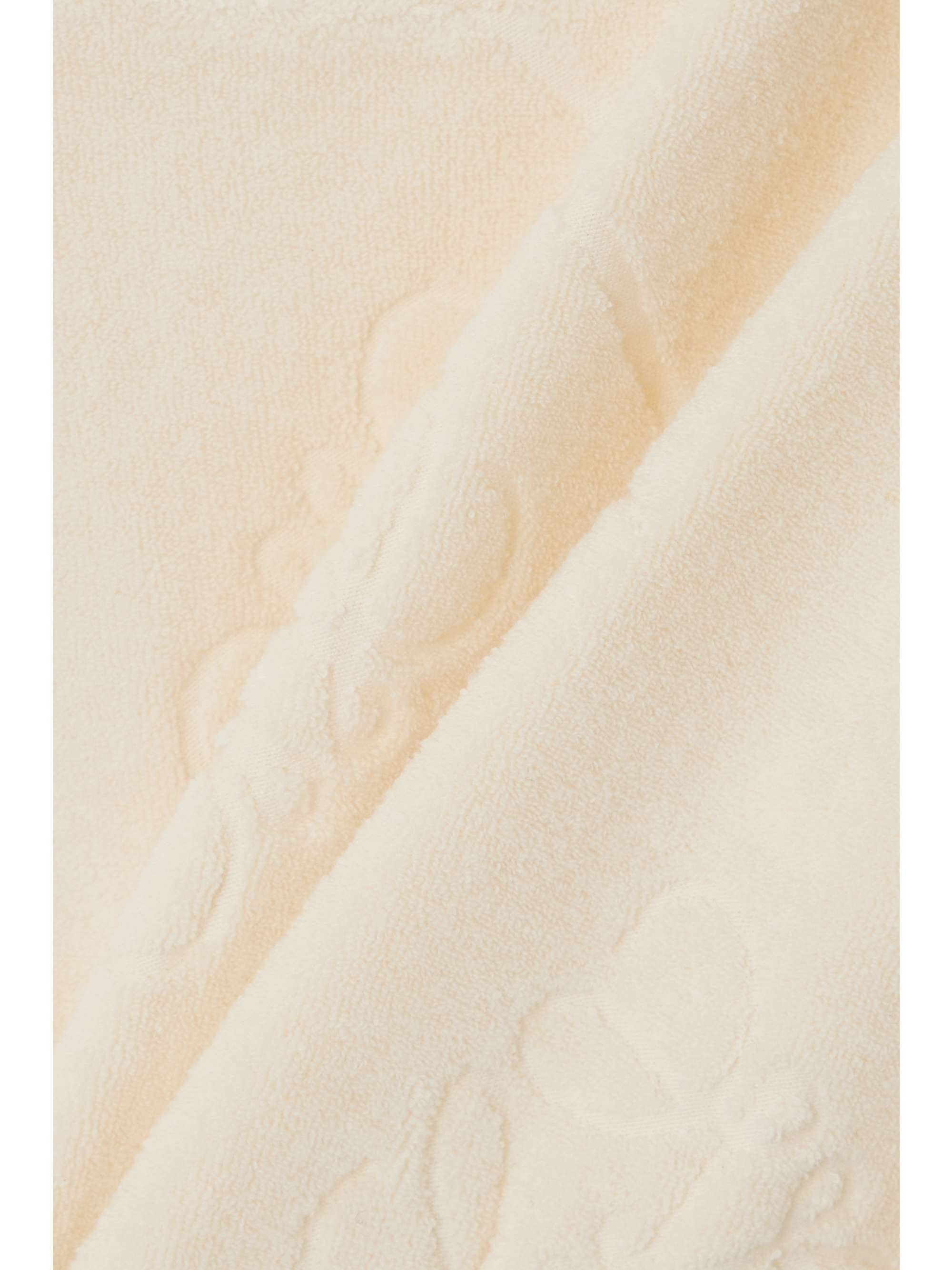LOEWE + Paula's Ibiza cropped leather-trimmed cotton-blend devoré-terry top