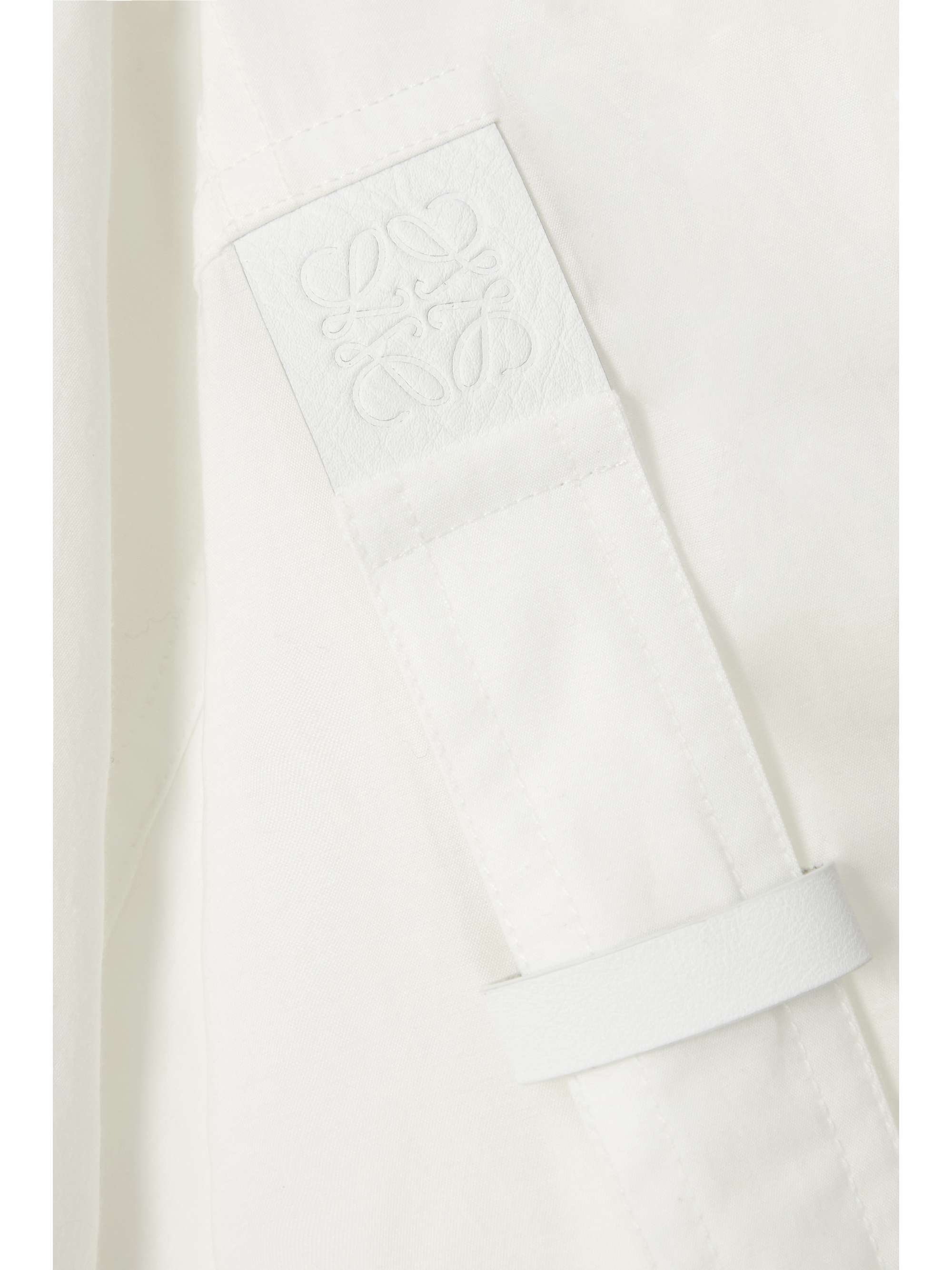 LOEWE + Paula's Ibiza belted leather-trimmed cotton-blend poplin mini dress