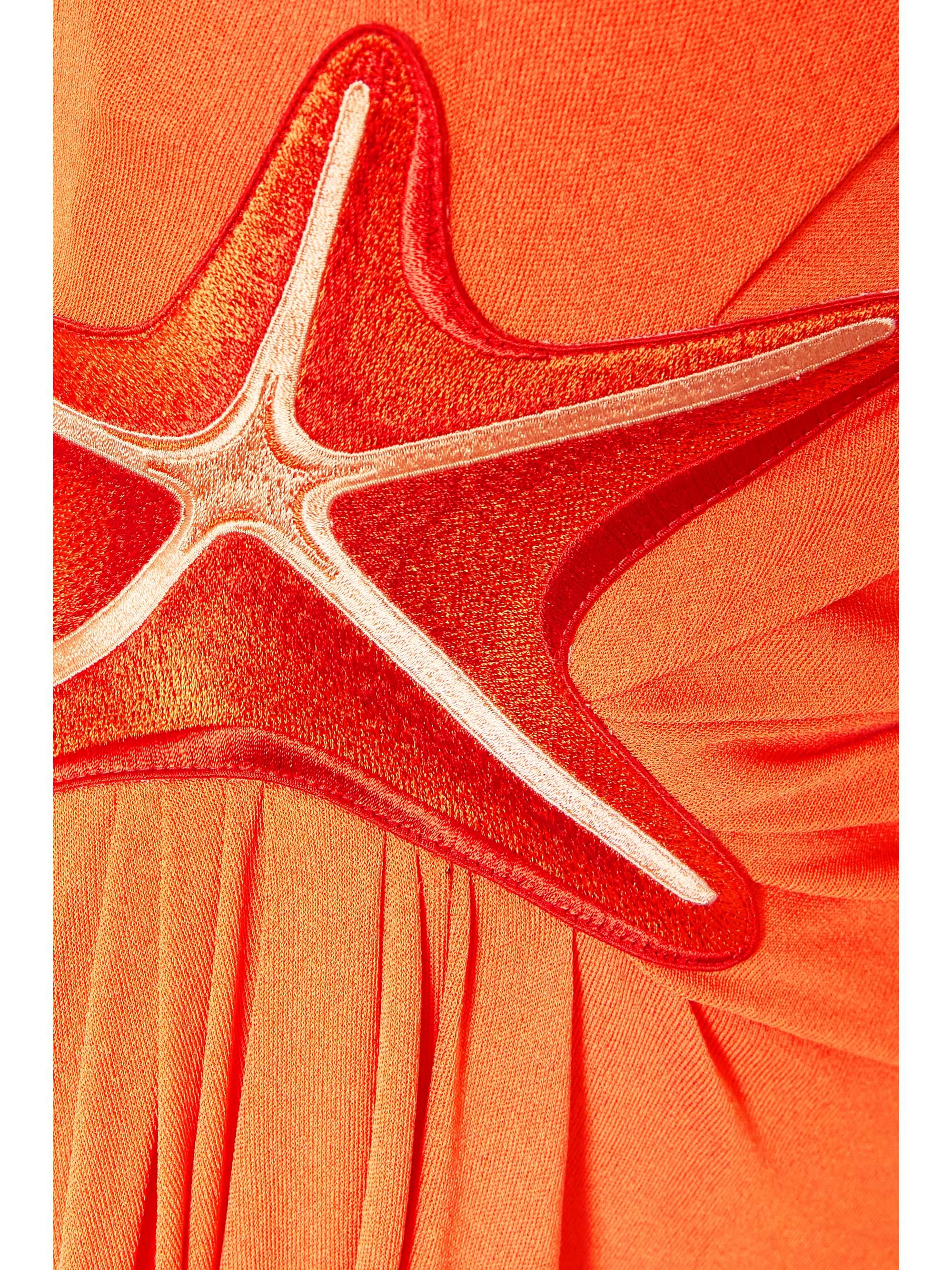 LOEWE + Paula's Ibiza strapless asymmetric embroidered jersey mini dress