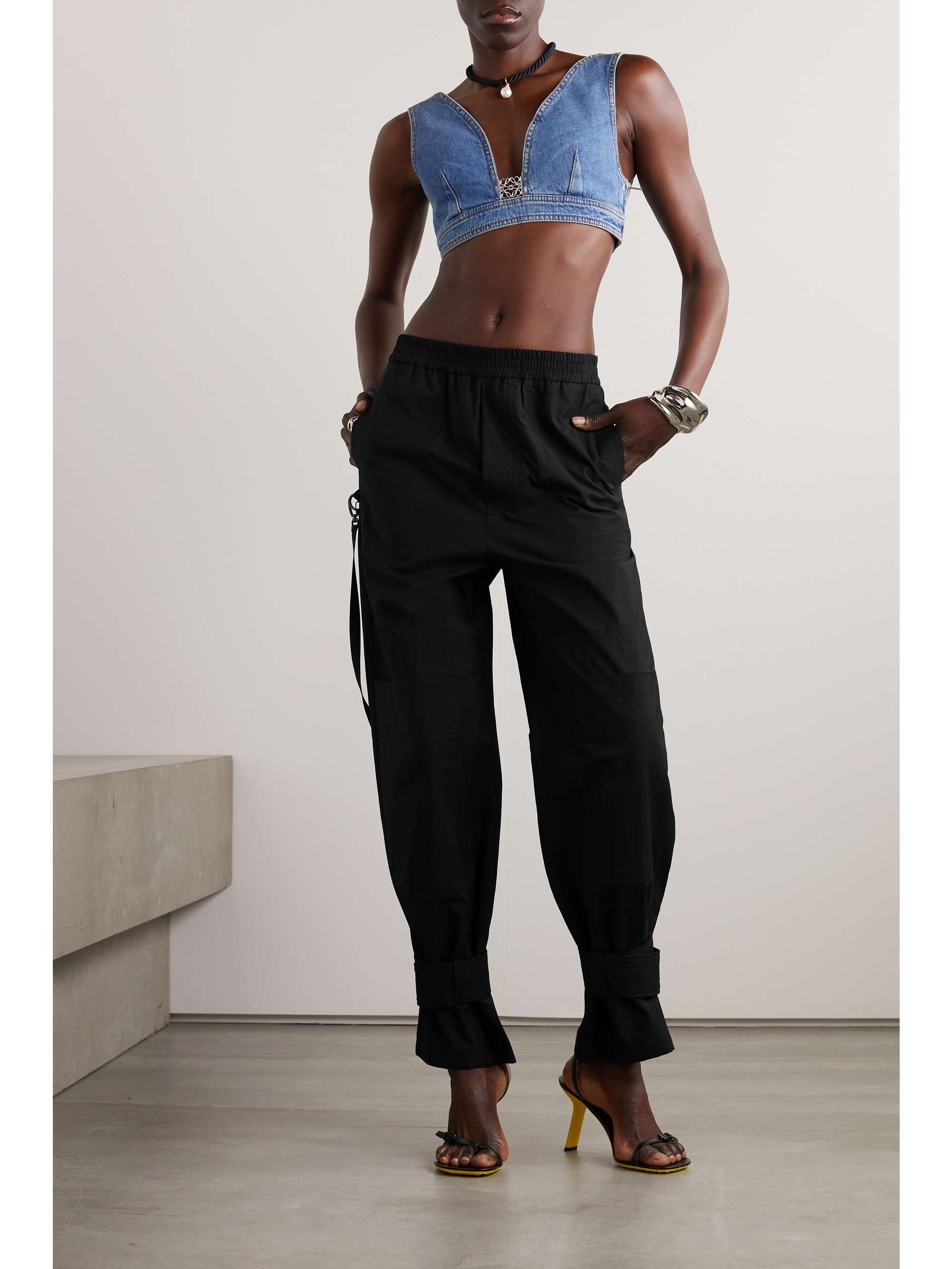 LOEWE + Paula's Ibiza cotton-blend twill tapered pants