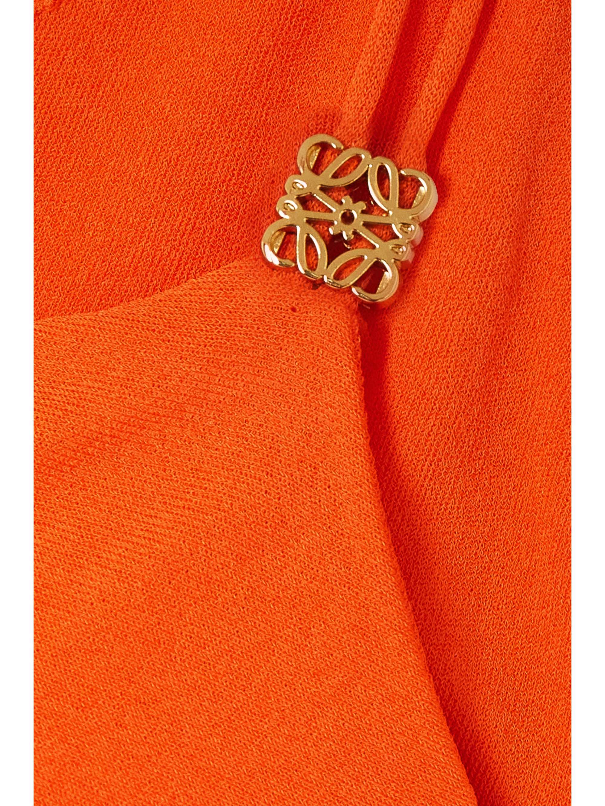 LOEWE + Paula's Ibiza cropped tie-detailed embellished jersey top
