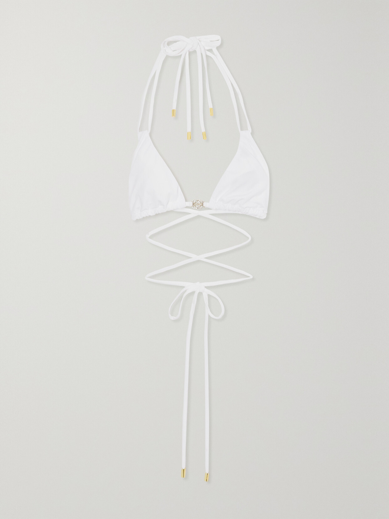 Loewe - + Paula's Ibiza Triangle Halterneck Bikini Top - White